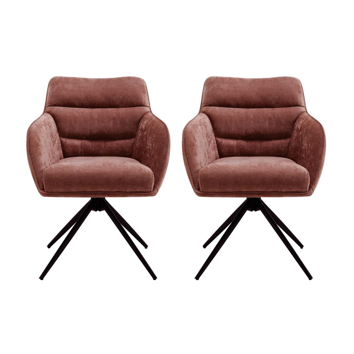 2er-Set Esszimmerstühle Dewin drehbar - Altrosa-Esszimmerstühle-Benoa-le canapé