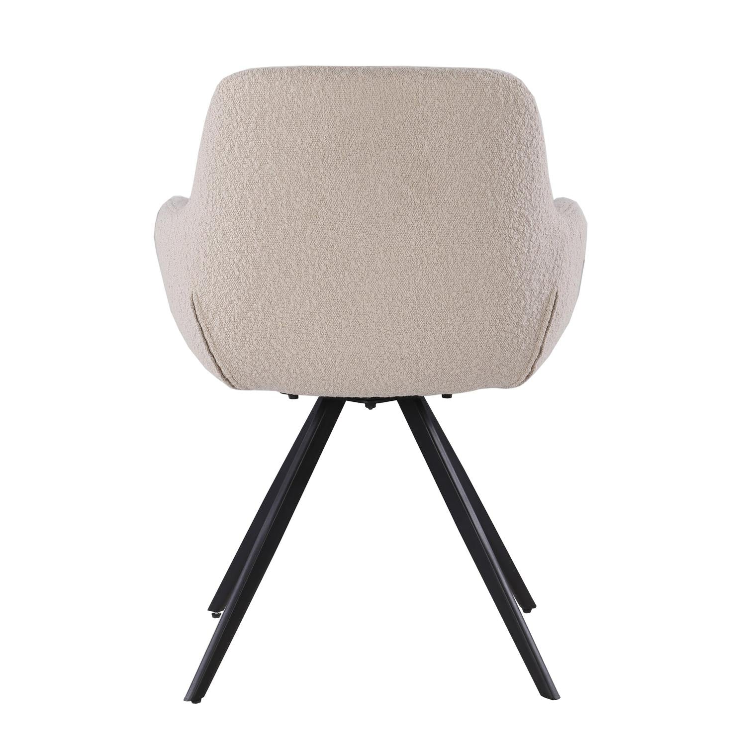 2er-Set Esszimmerstühle Doreen aus Bouclé - Beige-Esszimmerstühle-Livingfurn-le canapé