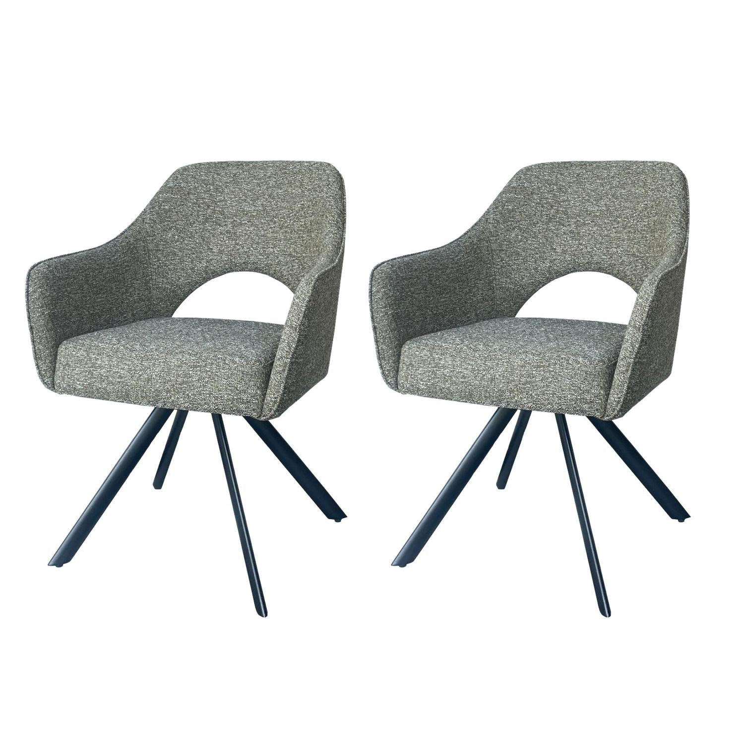 2er-Set Esszimmerstühle Helen - Dunkelgrau-Esszimmerstühle-Livingfurn-le canapé