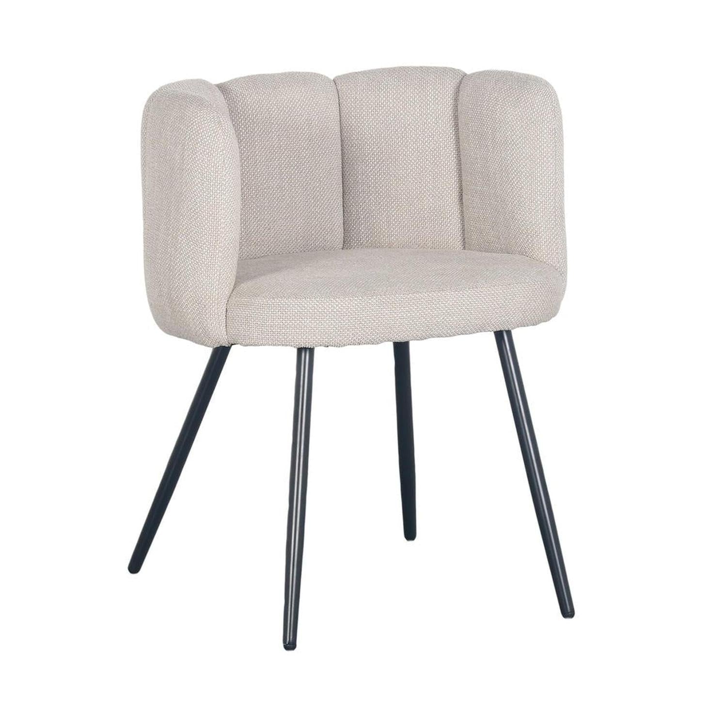 2er-Set Esszimmerstühle High Five aus Chenille - Beige-Esszimmerstuhl-Pole to Pole-le canapé