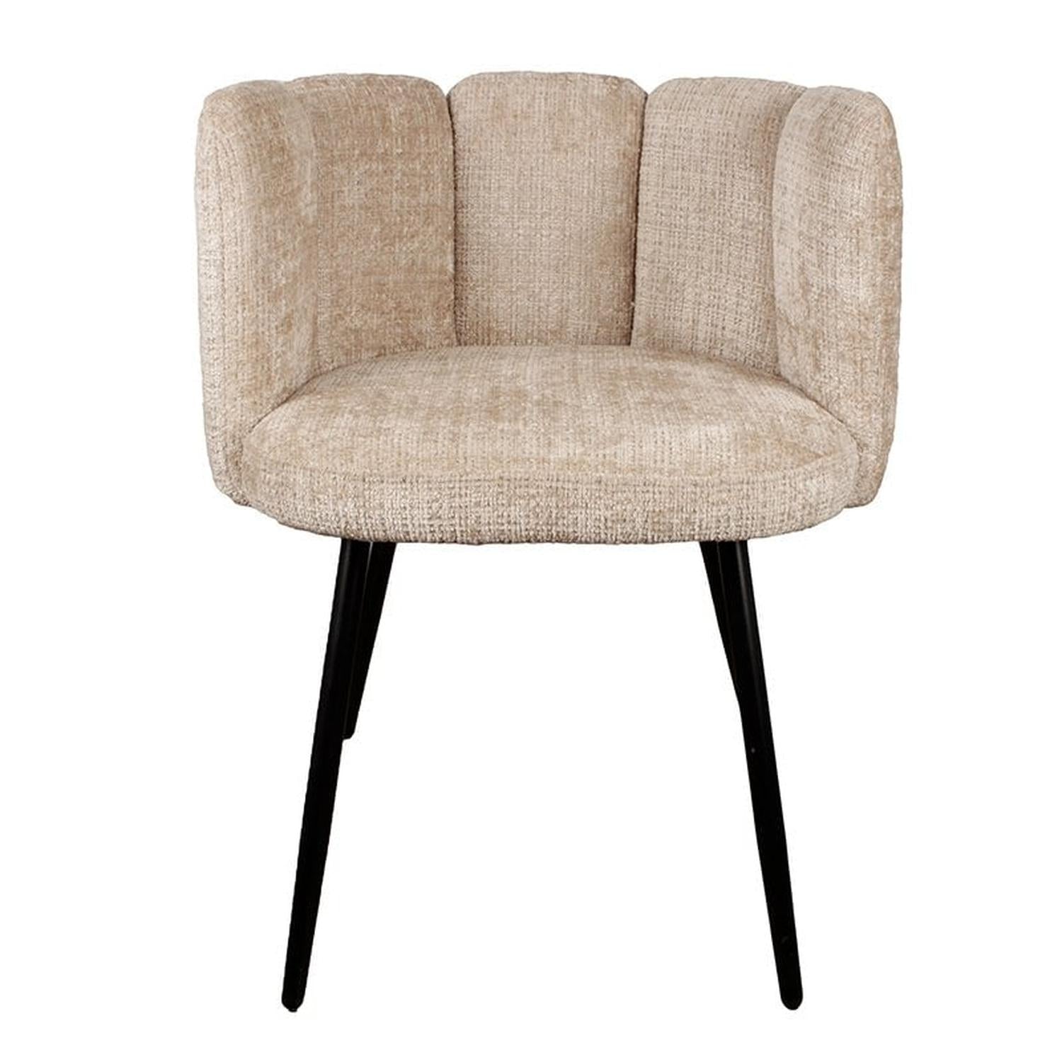 2er-Set Esszimmerstühle High Five aus Chenille - Creme-Esszimmerstuhl-Pole To Pole-le canapé