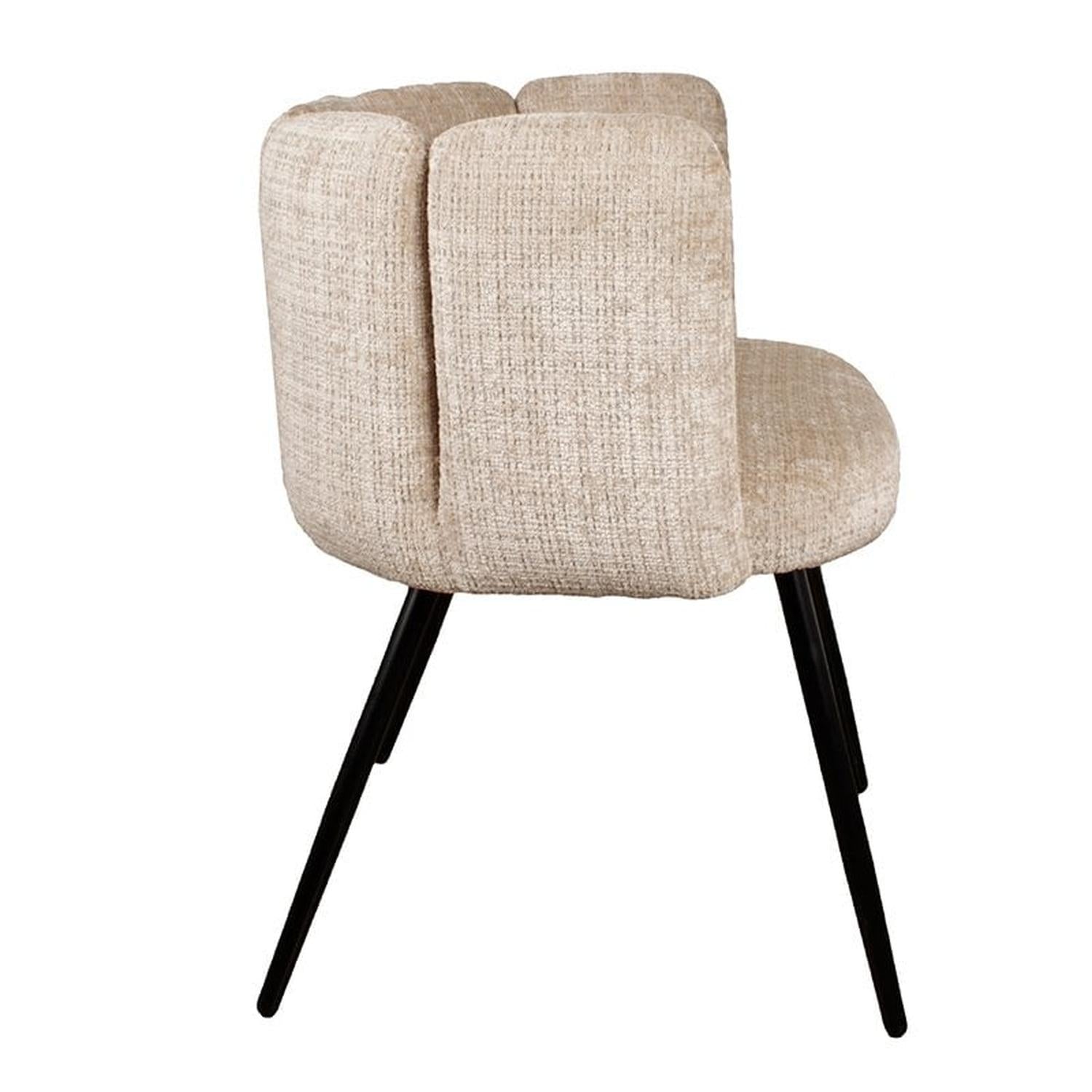 2er-Set Esszimmerstühle High Five aus Chenille - Creme-Esszimmerstühle-Pole to Pole-le canapé