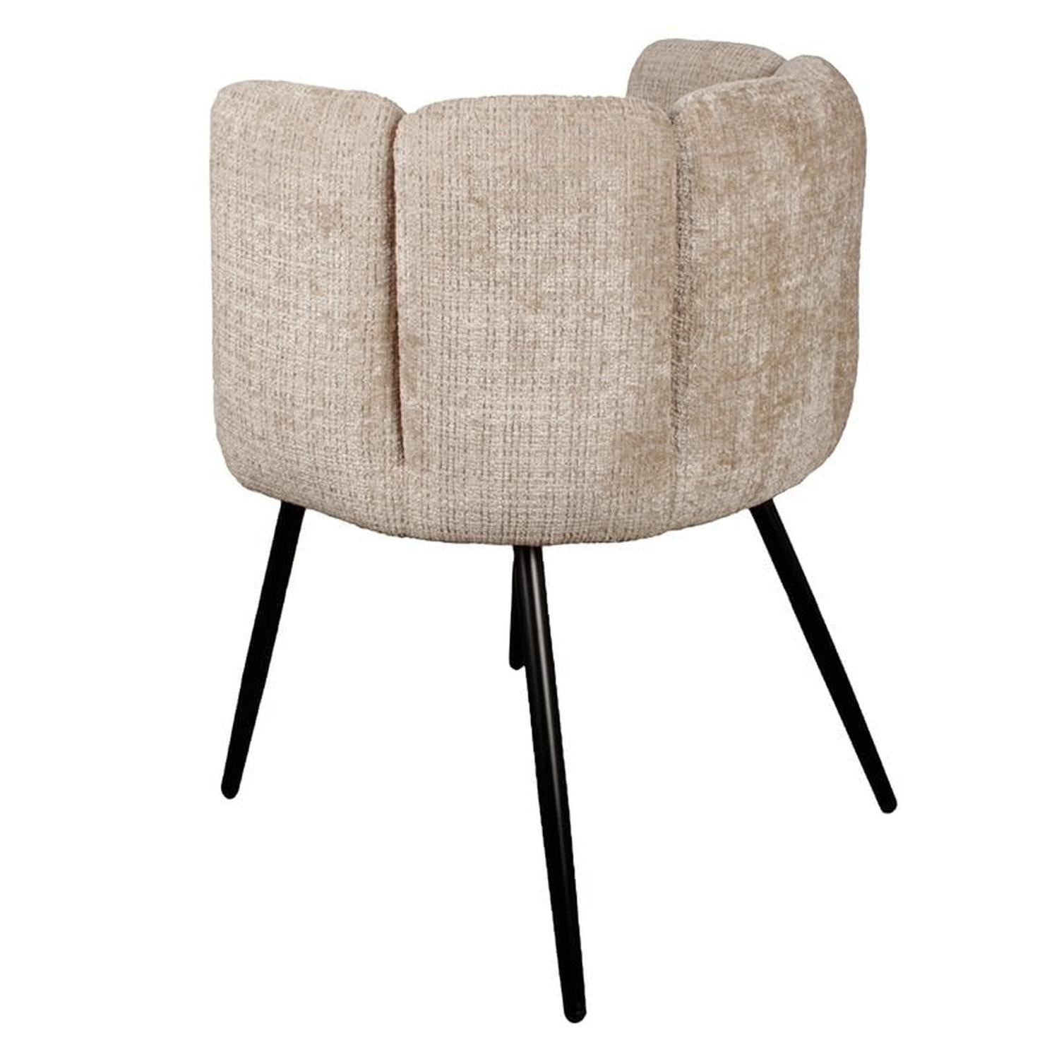 2er-Set Esszimmerstühle High Five aus Chenille - Creme-Esszimmerstühle-Pole to Pole-le canapé