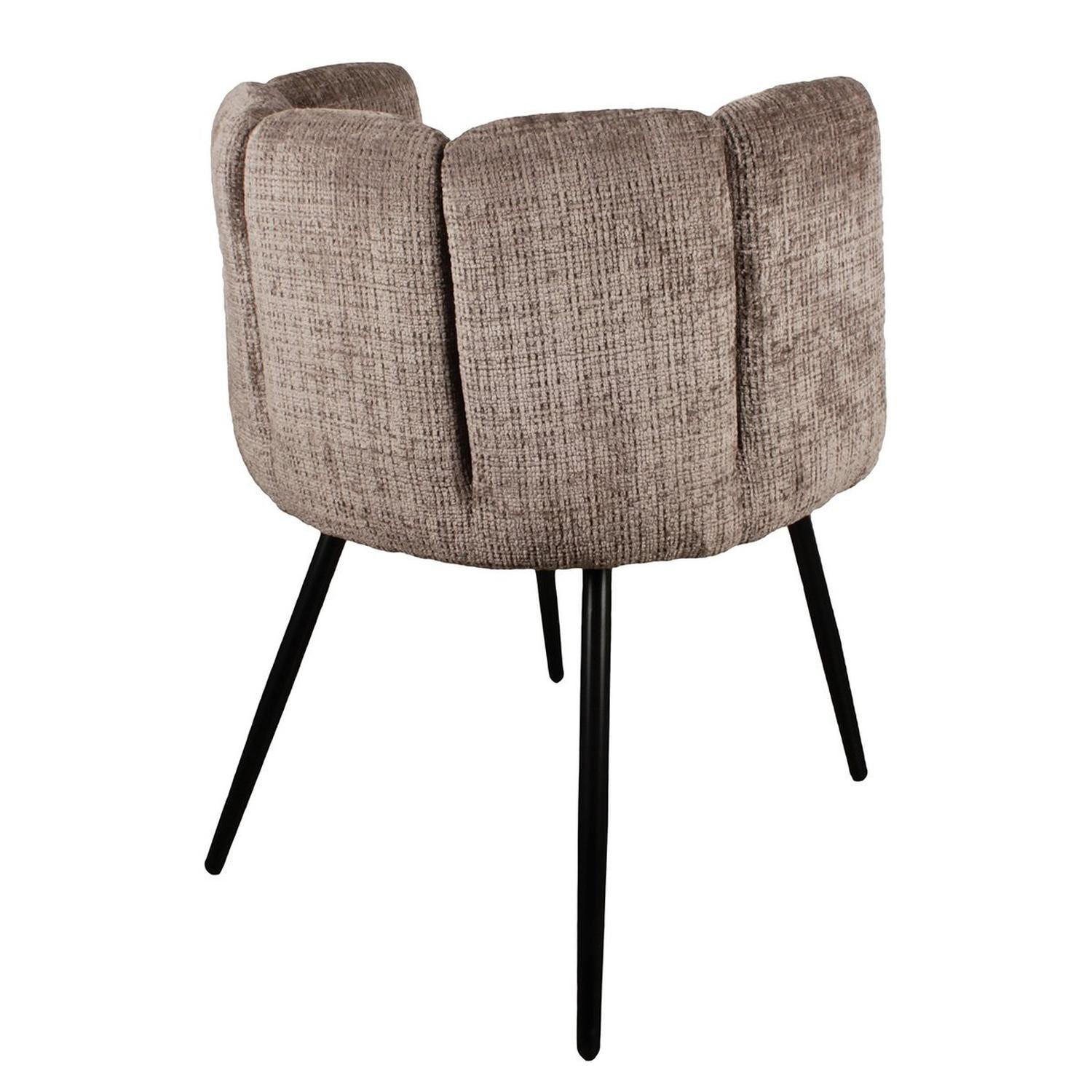 2er-Set Esszimmerstühle High Five aus Chenille - Dunkelbraun-Esszimmerstuhl-Pole To Pole-le canapé