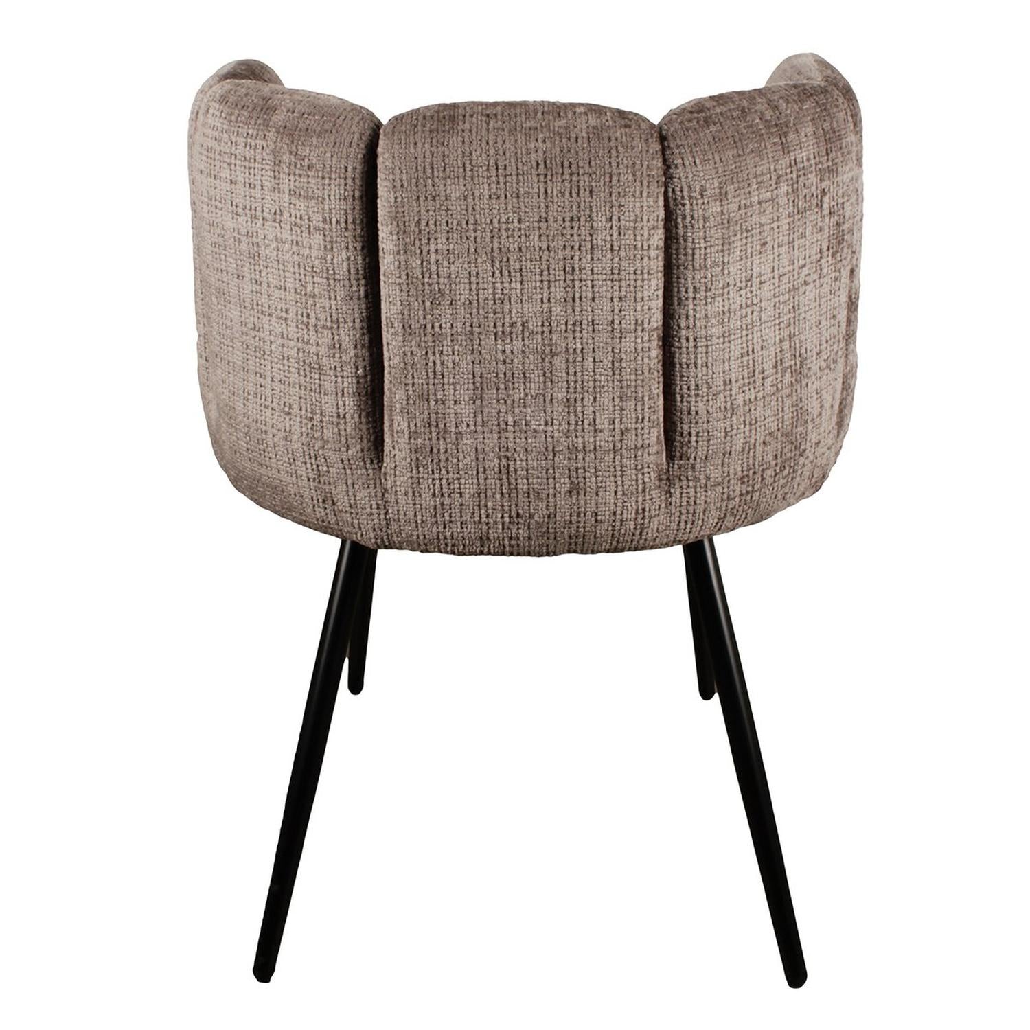 2er-Set Esszimmerstühle High Five aus Chenille - Dunkelbraun-Esszimmerstuhl-Pole To Pole-le canapé