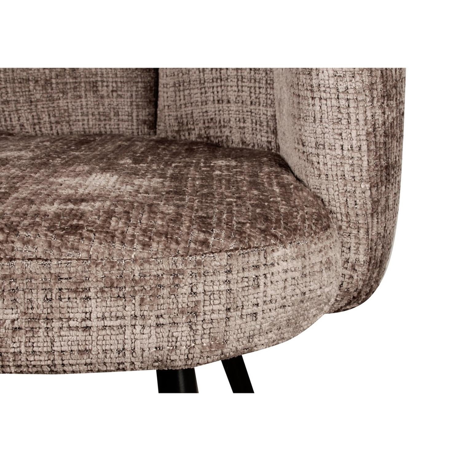 2er-Set Esszimmerstühle High Five aus Chenille - Dunkelbraun-Esszimmerstuhl-Pole To Pole-le canapé