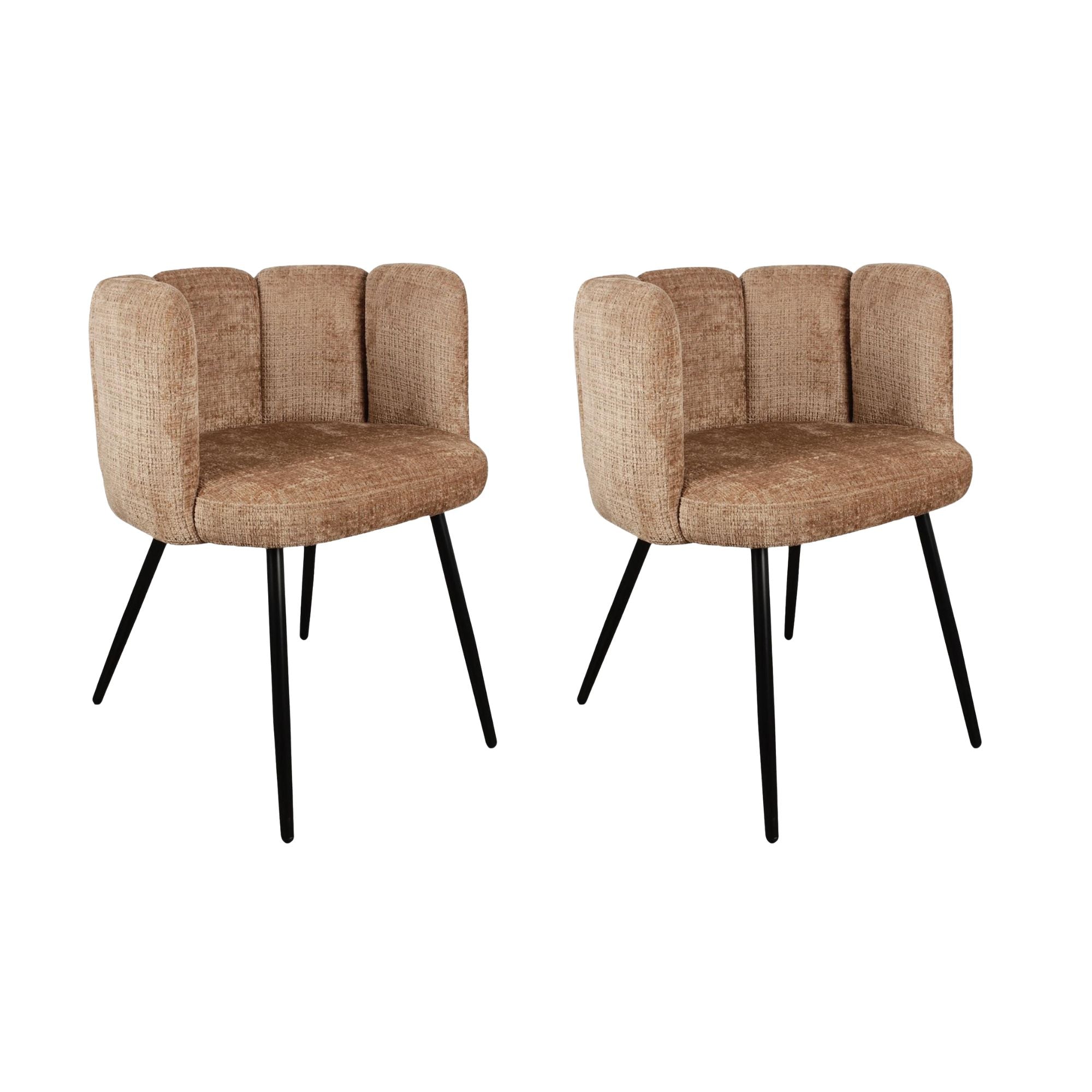 2er-Set Esszimmerstühle High Five aus Chenille - Karamell-Esszimmerstuhl-Pole To Pole-le canapé