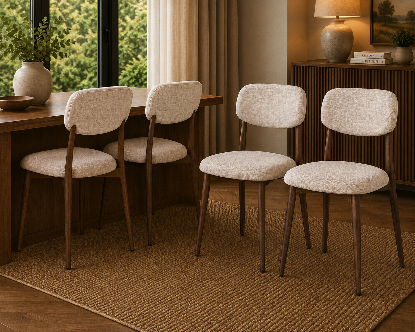 2er-Set Esszimmerstühle Japandi - Beige-Esszimmerstühle-Pole to Pole-le canapé