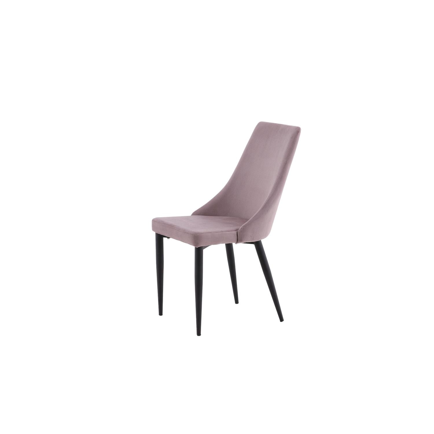 2er-Set Esszimmerstühle Leone aus Cord - Rosa-Esszimmerstühle-Venture Home-le canapé