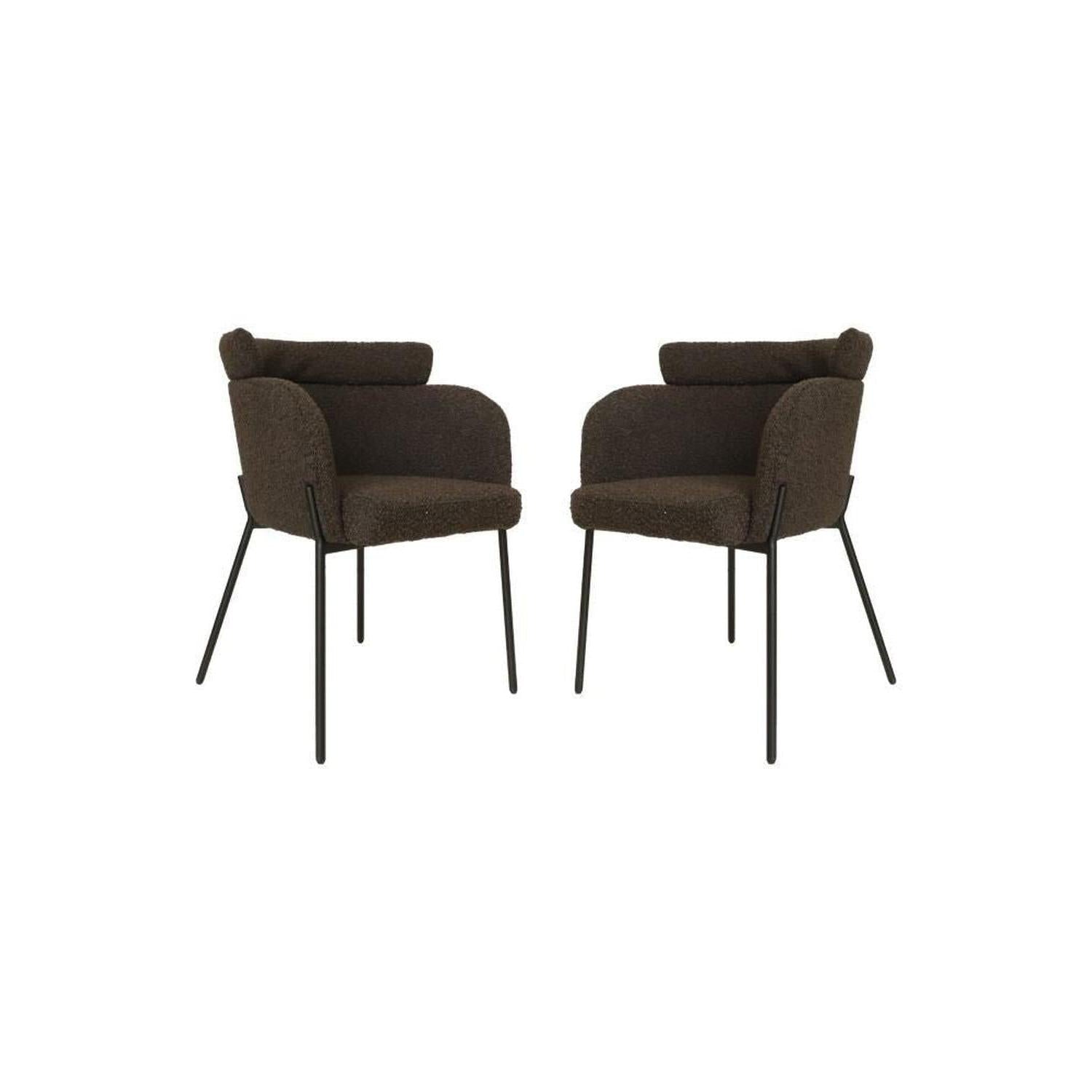 2er - Set Esszimmerstühle Luca aus Teddystoff - Braun8720701253230Esszimmerstuhl