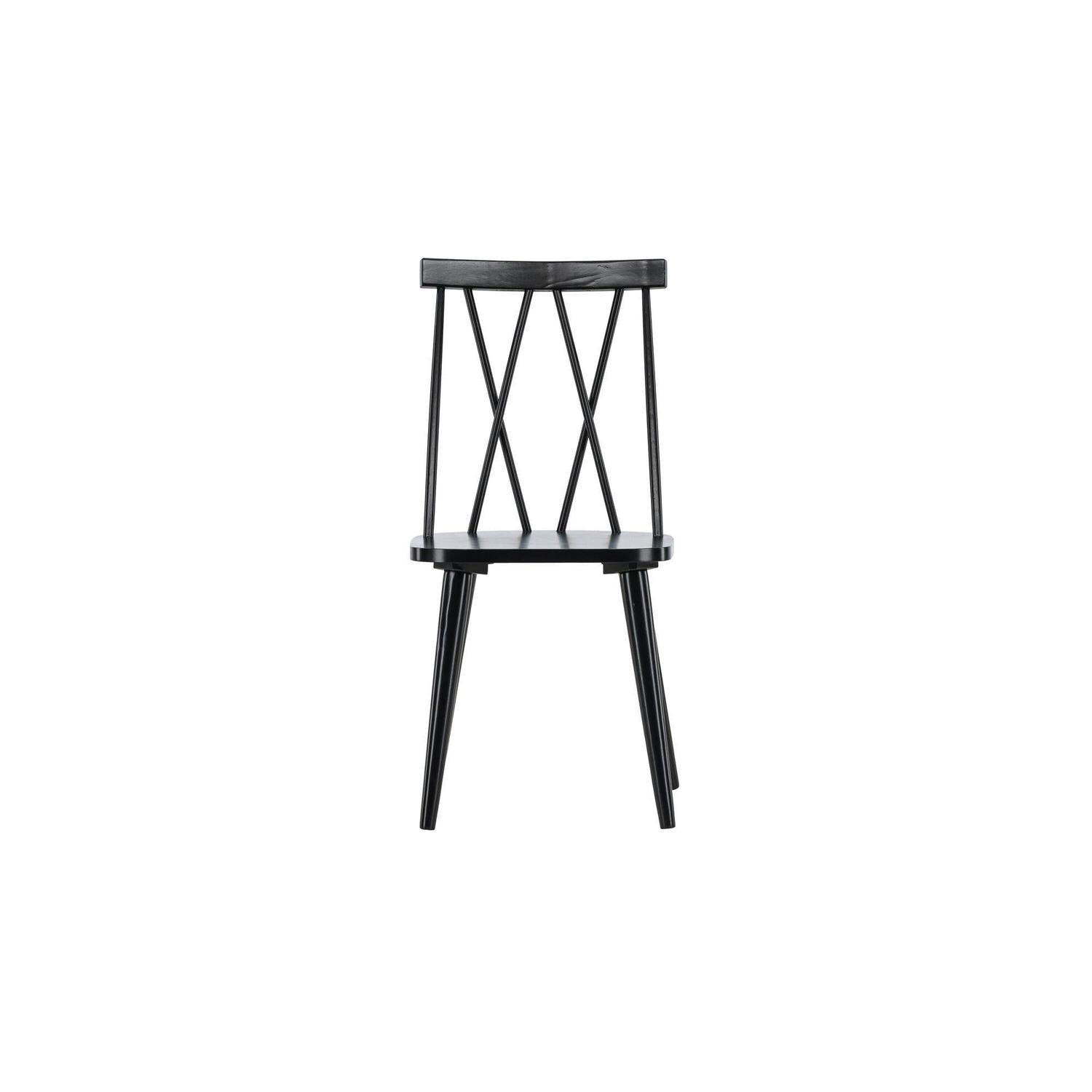 2er-Set Esszimmerstühle Mariette aus Gummibaumholz - Schwarz-Holzstühle-Venture Home-le canapé