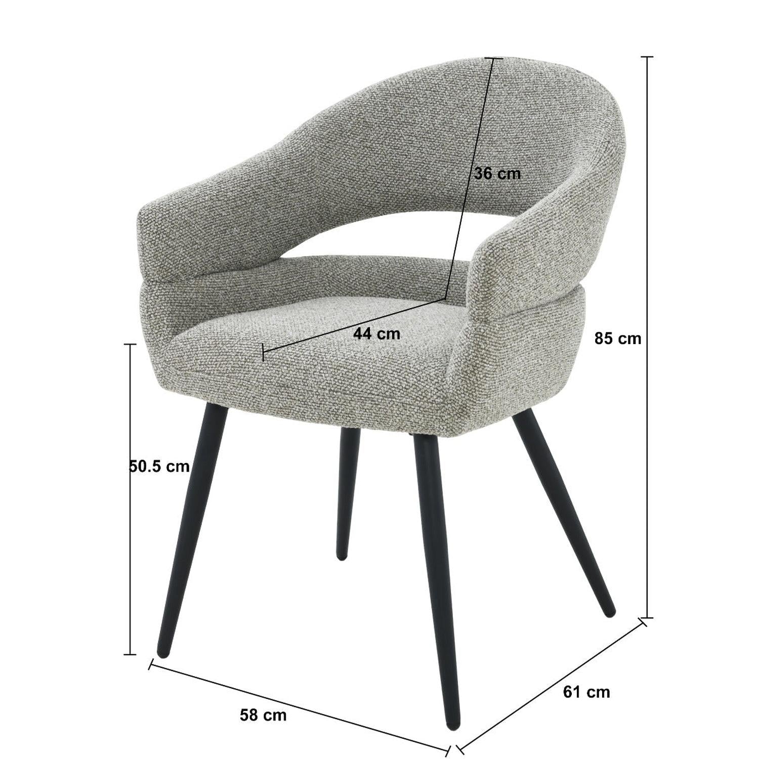 2er-Set Esszimmerstühle Megan - Grau-Esszimmerstühle-Livingfurn-le canapé