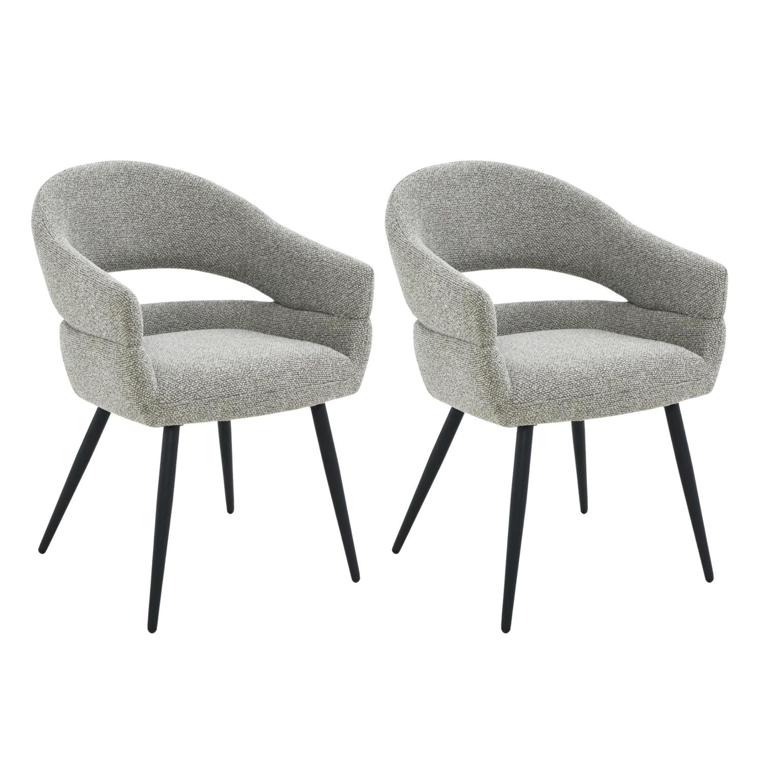 2er-Set Esszimmerstühle Megan - Grau-Esszimmerstühle-Livingfurn-le canapé