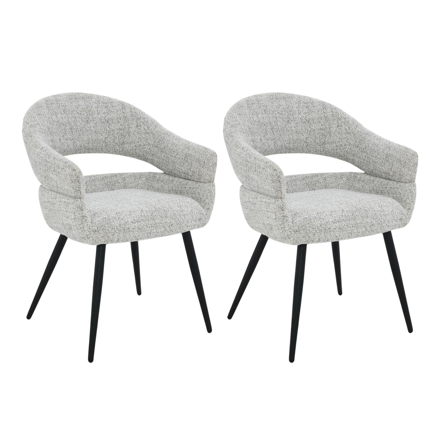 2er-Set Esszimmerstühle Megan - Hellgrau-Esszimmerstühle-Livingfurn-le canapé