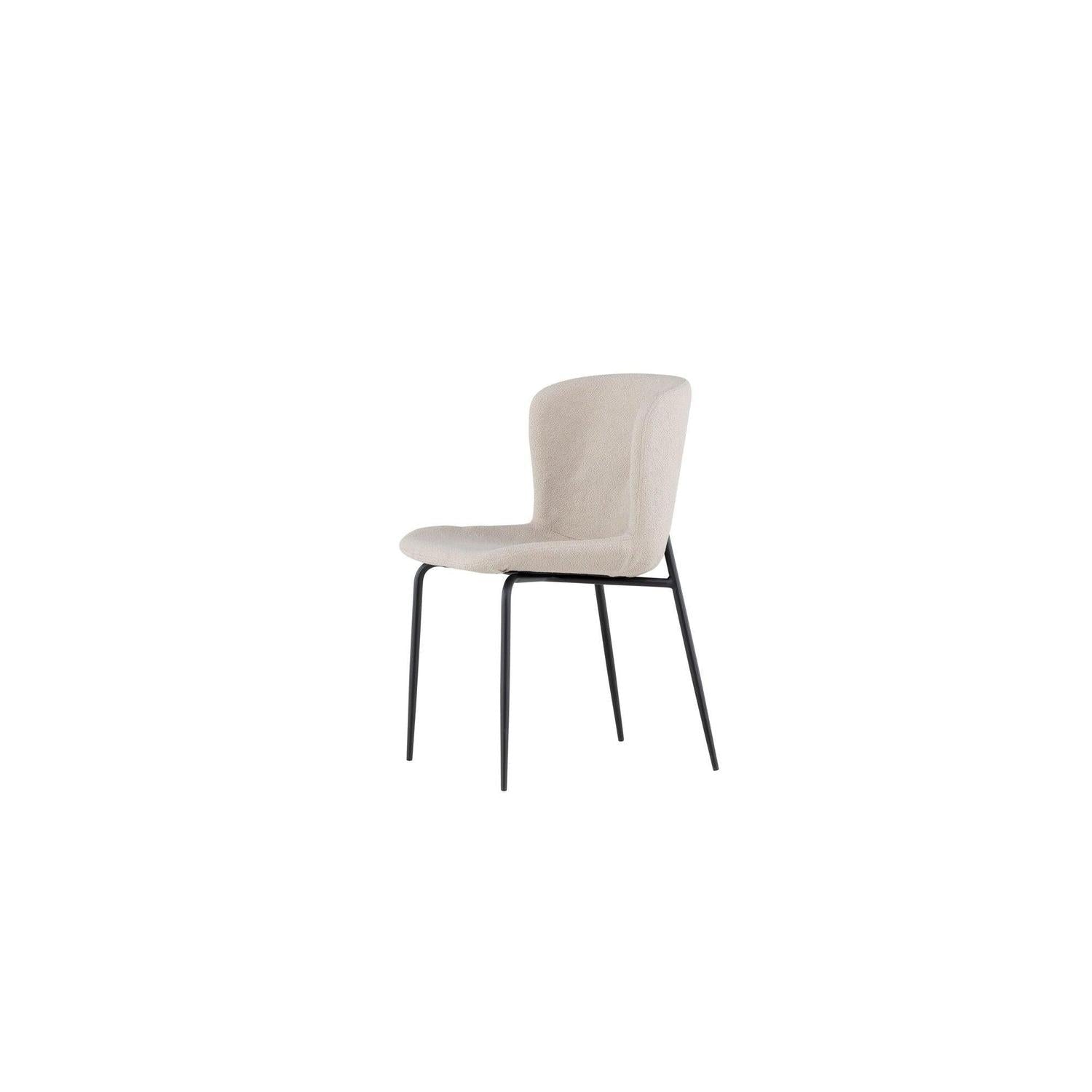 2er-Set Esszimmerstühle Modesto aus Bouclé - Beige-Polsterstühle-Venture Home-le canapé