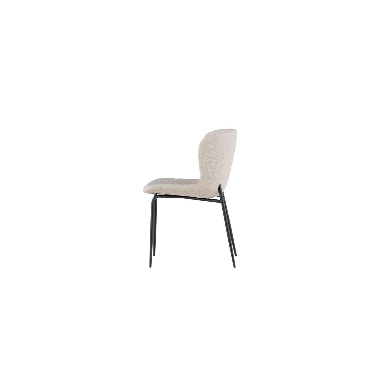 2er-Set Esszimmerstühle Modesto aus Bouclé - Beige-Polsterstühle-Venture Home-le canapé