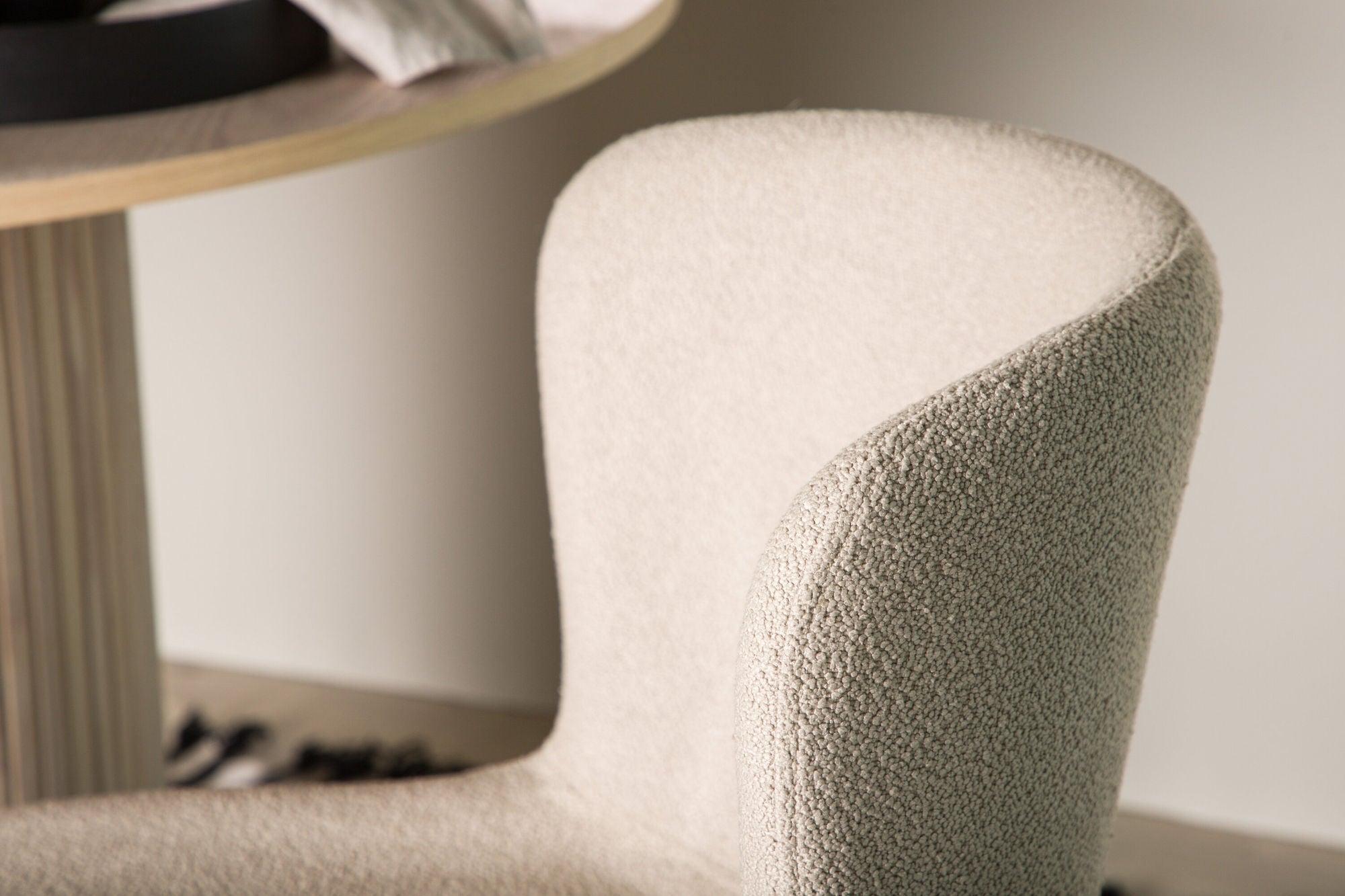 2er-Set Esszimmerstühle Modesto aus Bouclé - Beige-Polsterstühle-Venture Home-le canapé
