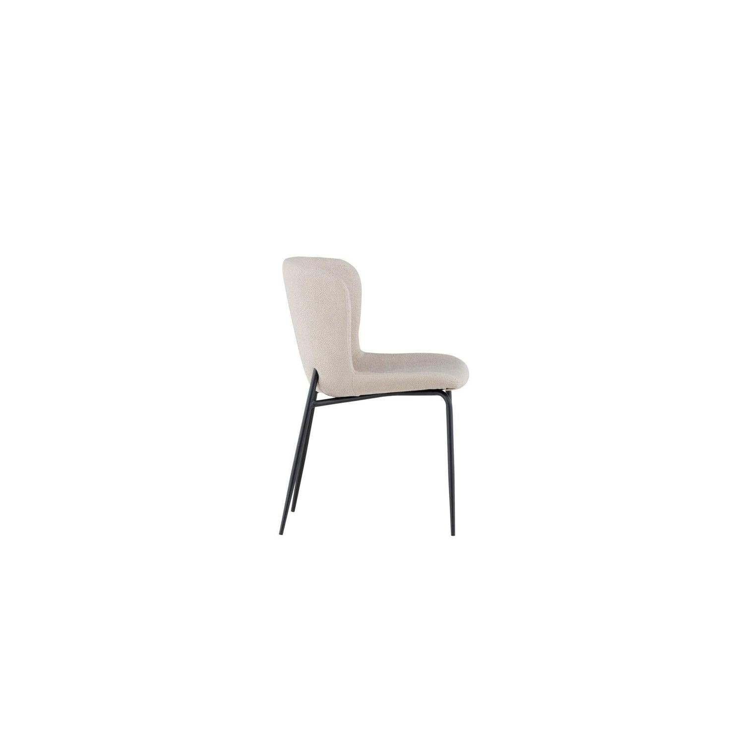 2er-Set Esszimmerstühle Modesto aus Bouclé - Beige-Polsterstühle-Venture Home-le canapé