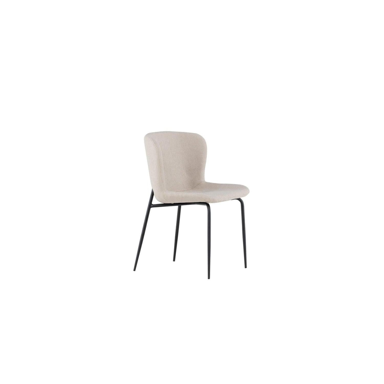 2er-Set Esszimmerstühle Modesto aus Bouclé - Beige-Polsterstühle-Venture Home-le canapé