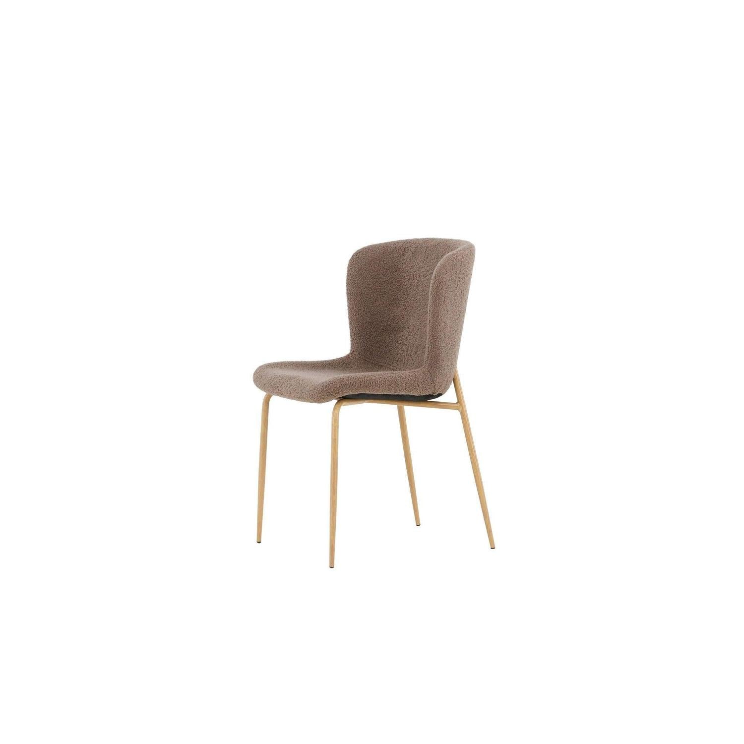 2er-Set Esszimmerstühle Modesto aus Bouclé - Braun / Mokka-Polsterstühle-Venture Home-le canapé