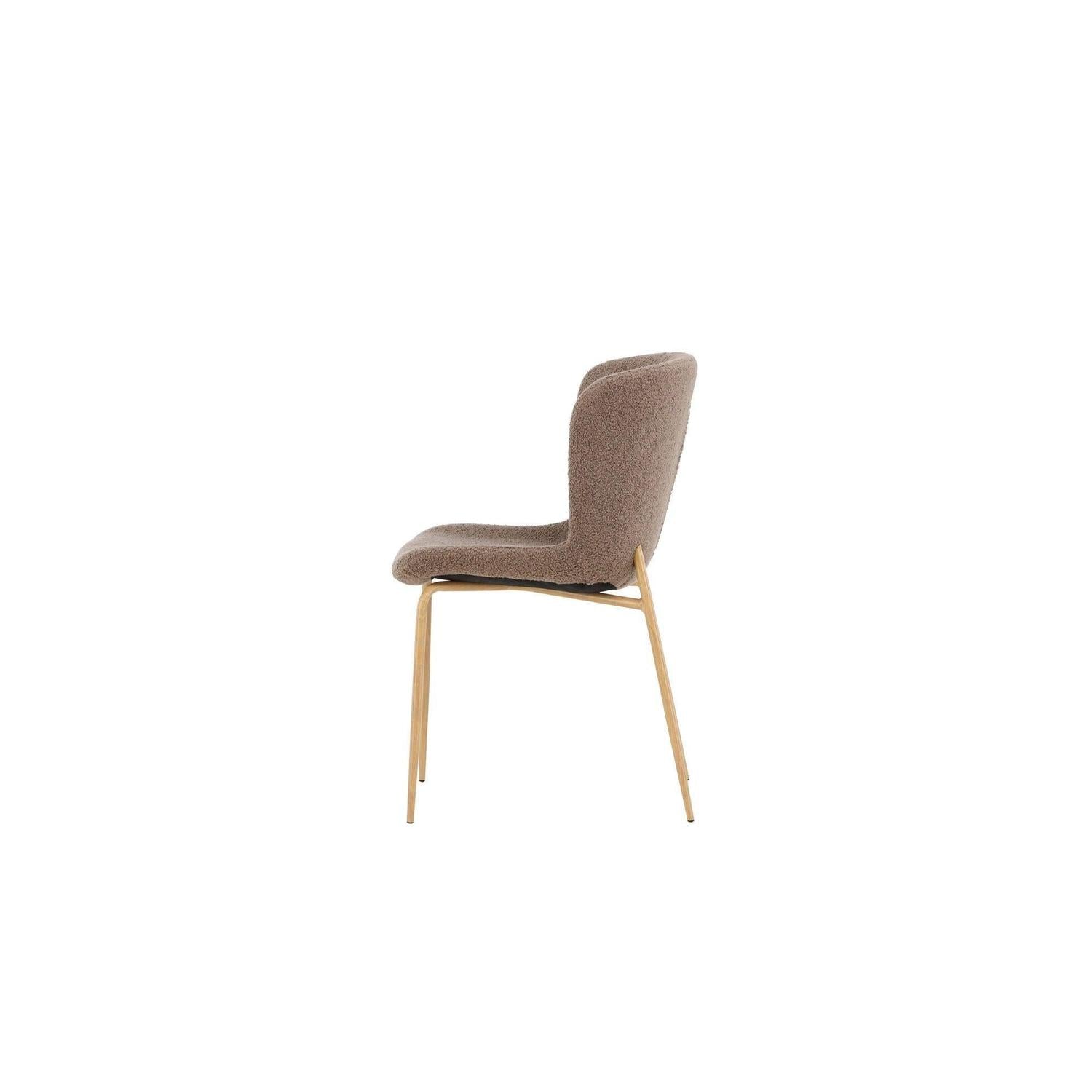 2er-Set Esszimmerstühle Modesto aus Bouclé - Braun / Mokka-Polsterstühle-Venture Home-le canapé