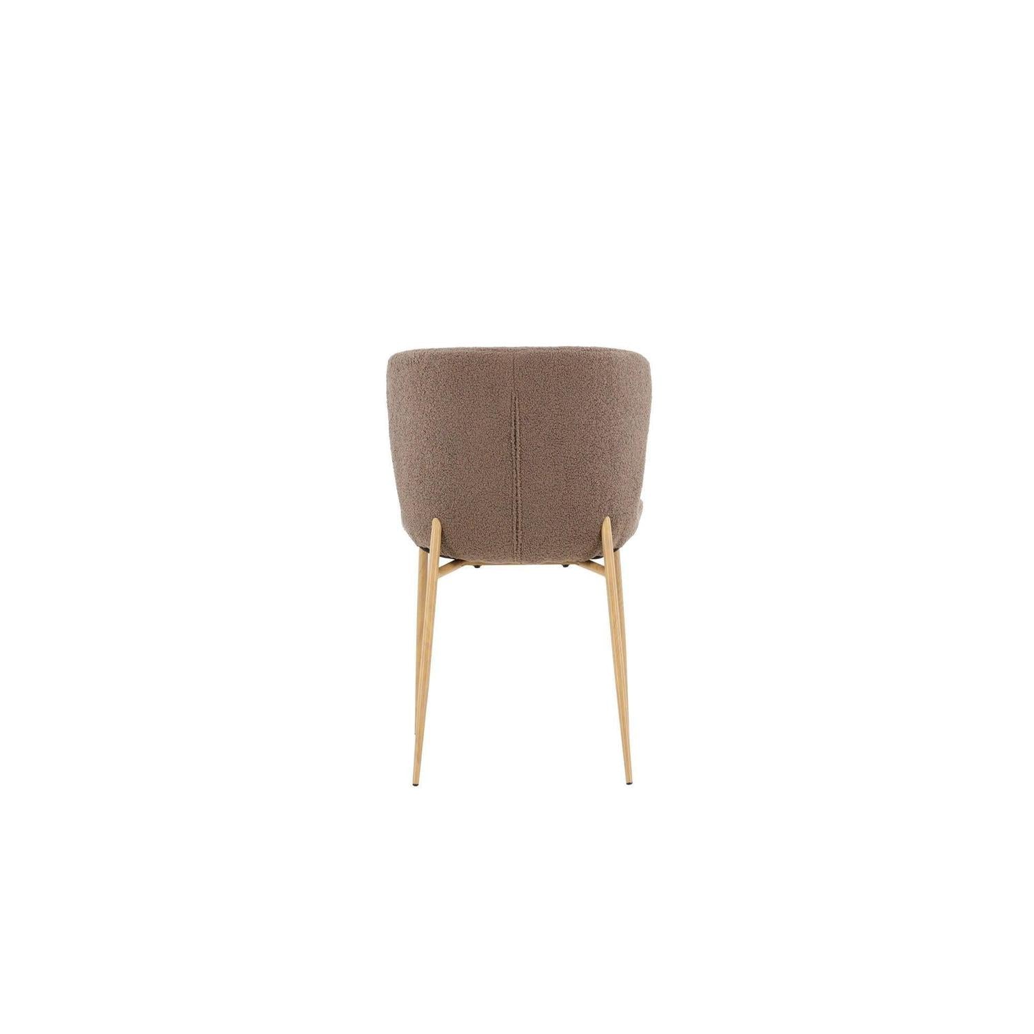 2er-Set Esszimmerstühle Modesto aus Bouclé - Braun / Mokka-Polsterstühle-Venture Home-le canapé