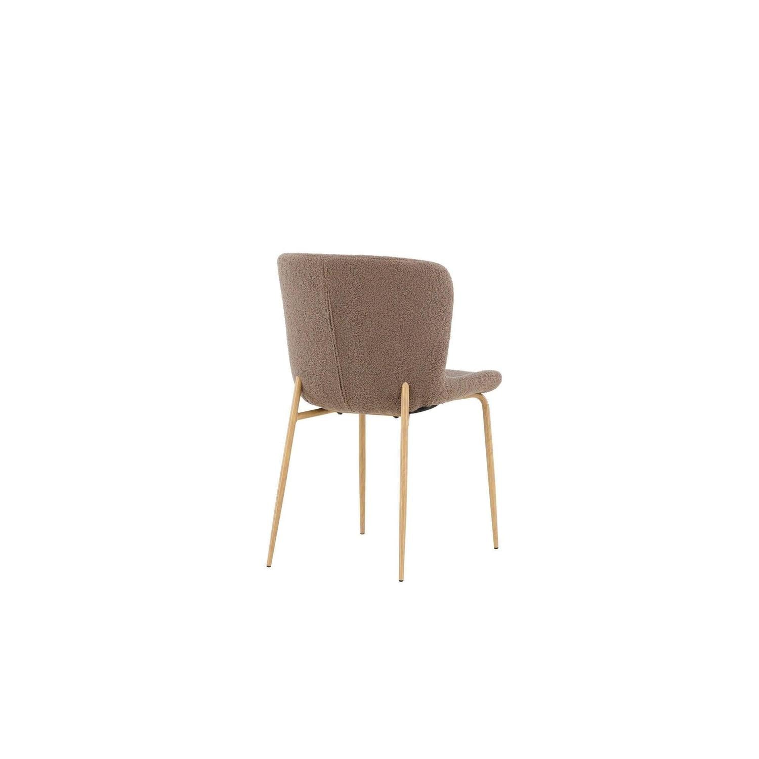 2er-Set Esszimmerstühle Modesto aus Bouclé - Braun / Mokka-Polsterstühle-Venture Home-le canapé
