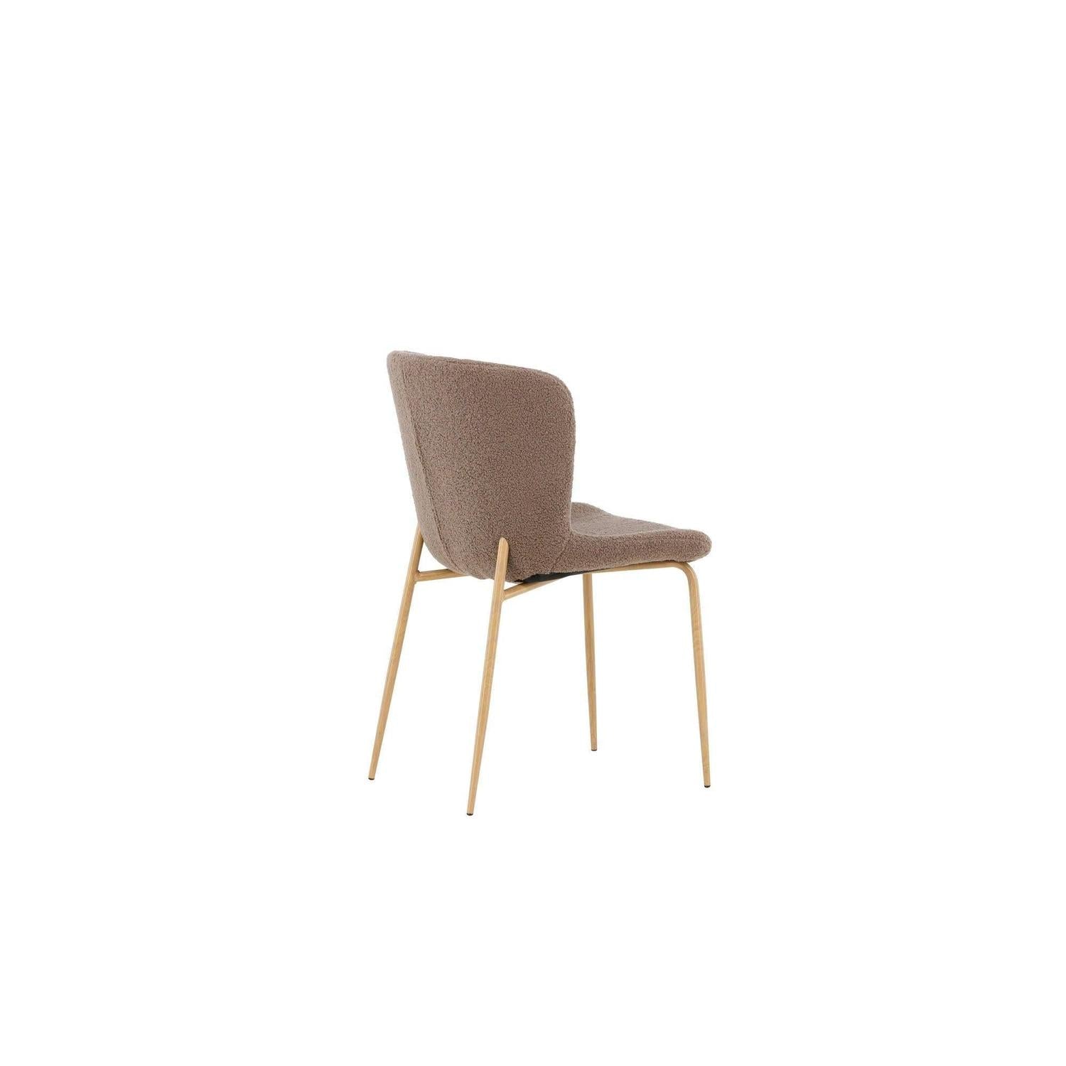 2er-Set Esszimmerstühle Modesto aus Bouclé - Braun / Mokka-Polsterstühle-Venture Home-le canapé