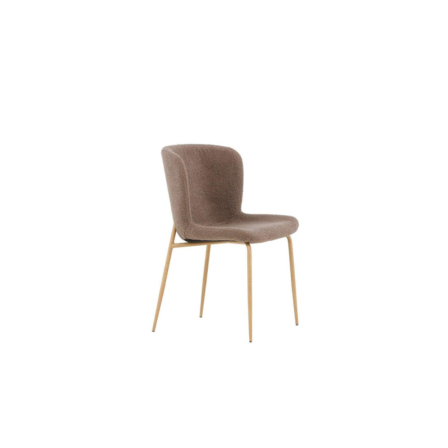 2er-Set Esszimmerstühle Modesto aus Bouclé - Braun / Mokka-Polsterstühle-Venture Home-le canapé