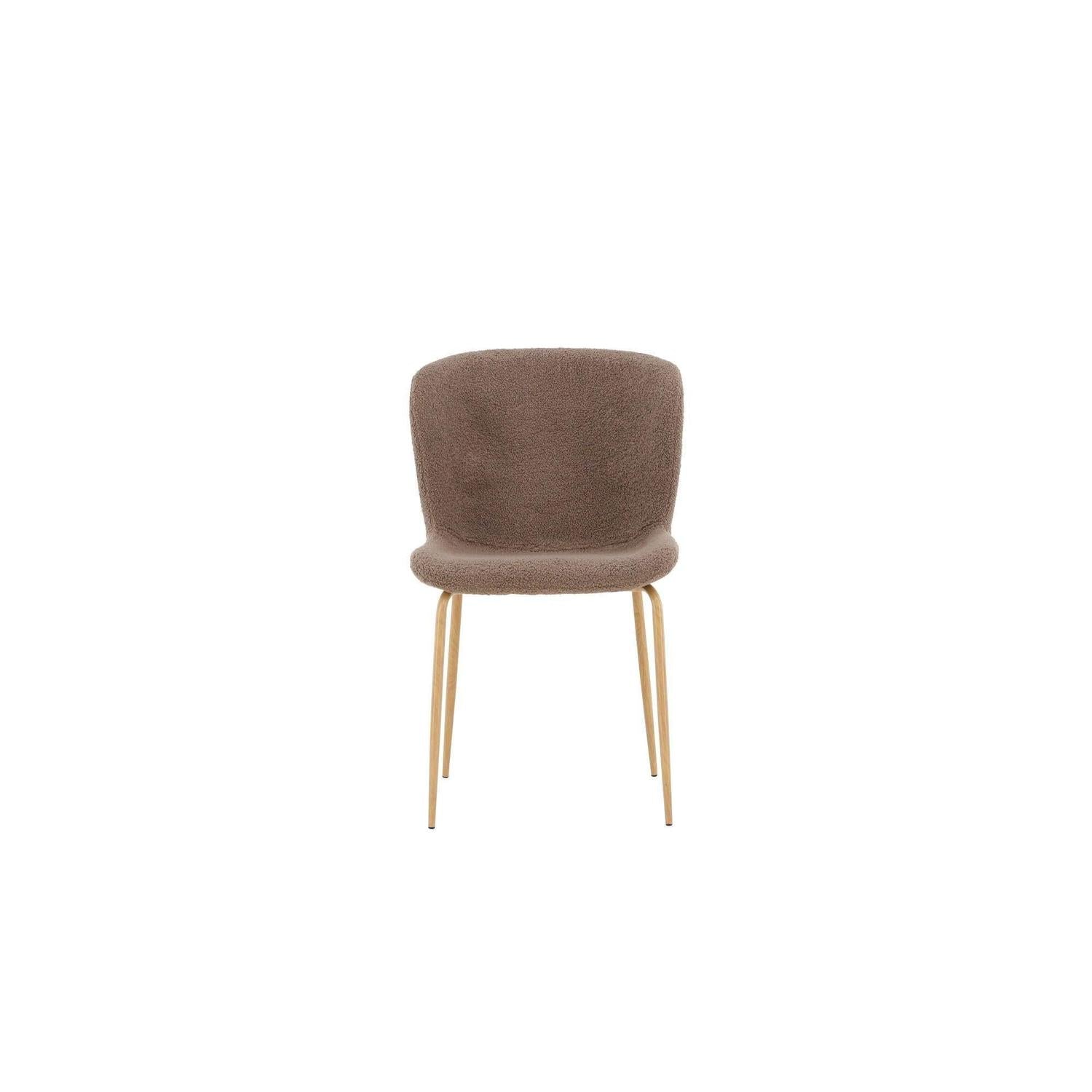 2er-Set Esszimmerstühle Modesto aus Bouclé - Braun / Mokka-Polsterstühle-Venture Home-le canapé