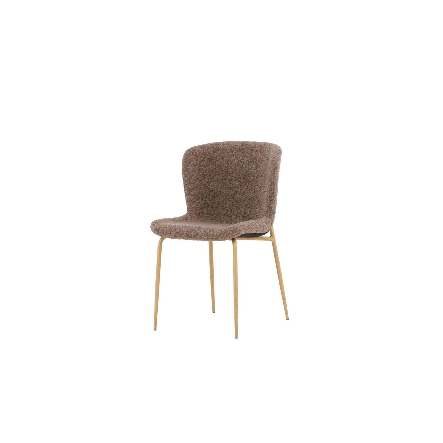 2er-Set Esszimmerstühle Modesto aus Bouclé - Braun / Mokka-Polsterstühle-Venture Home-le canapé