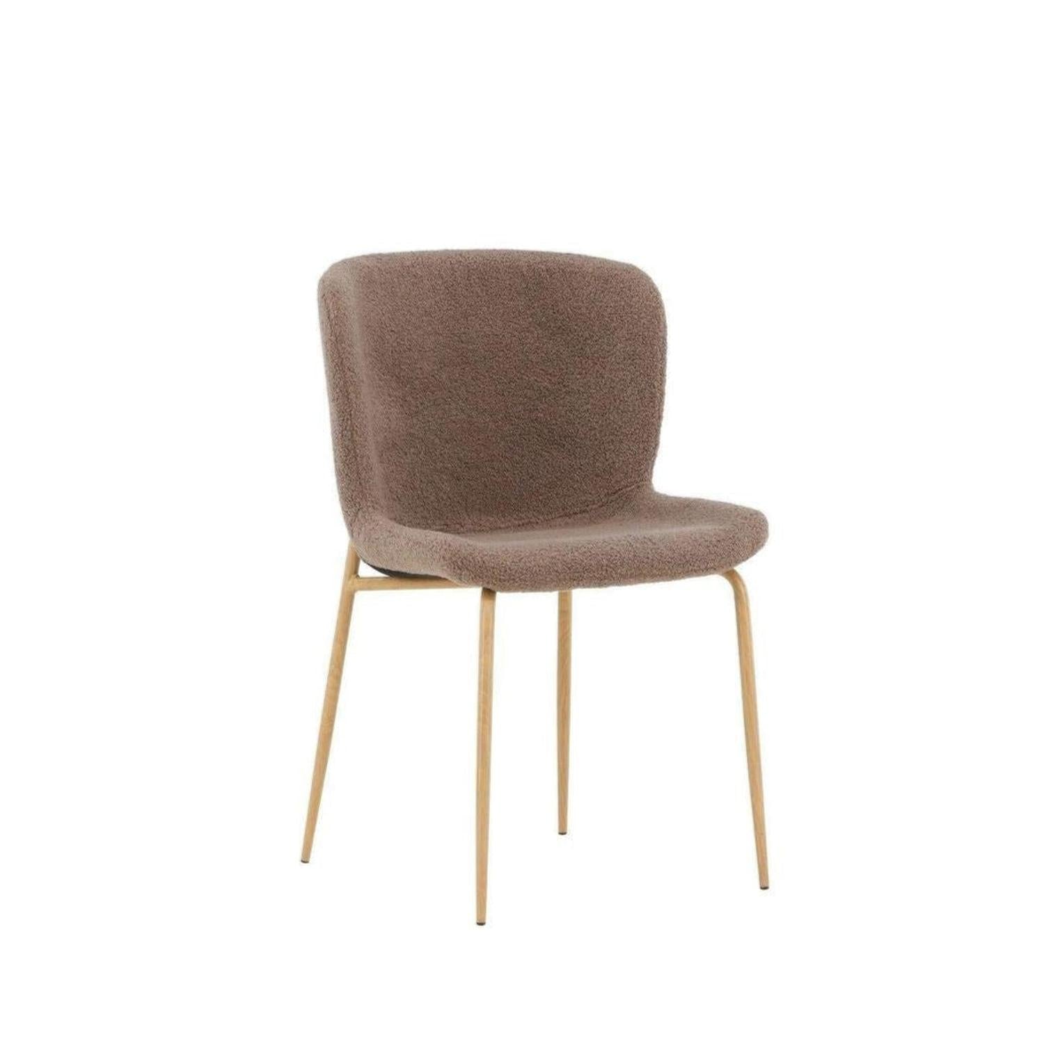 2er-Set Esszimmerstühle Modesto aus Bouclé - Braun / Mokka-Venture Home-le canapé