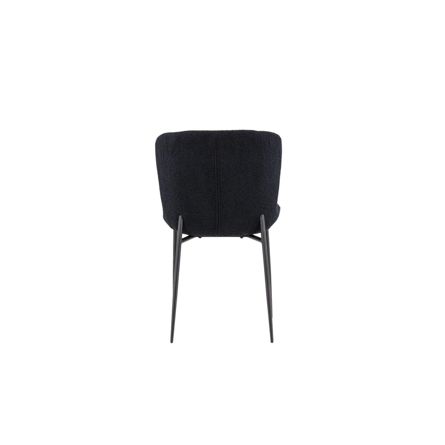 2er-Set Esszimmerstühle Modesto aus Bouclé - Schwarz-Polsterstühle-Venture Home-le canapé