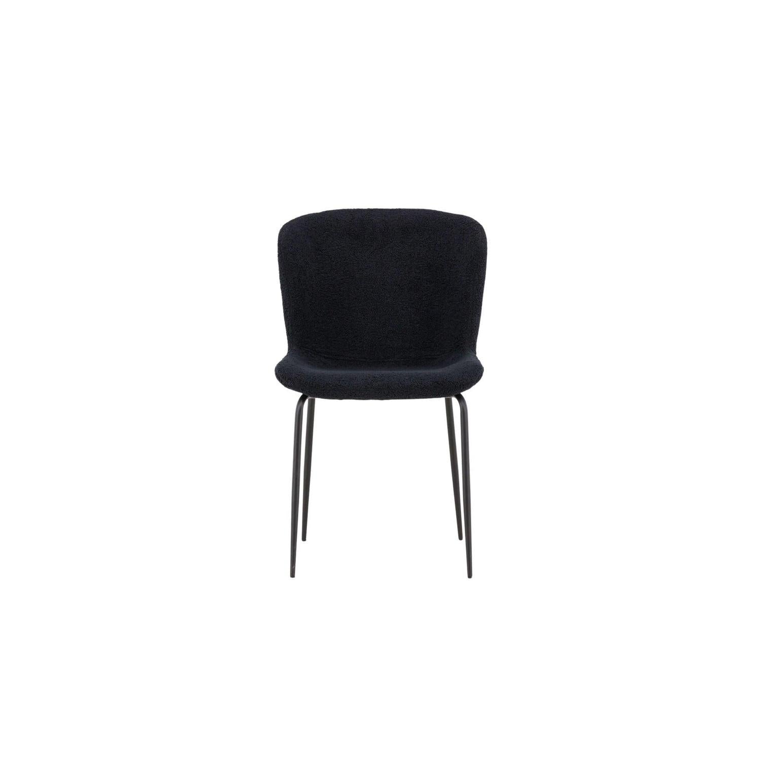 2er-Set Esszimmerstühle Modesto aus Bouclé - Schwarz-Polsterstühle-Venture Home-le canapé