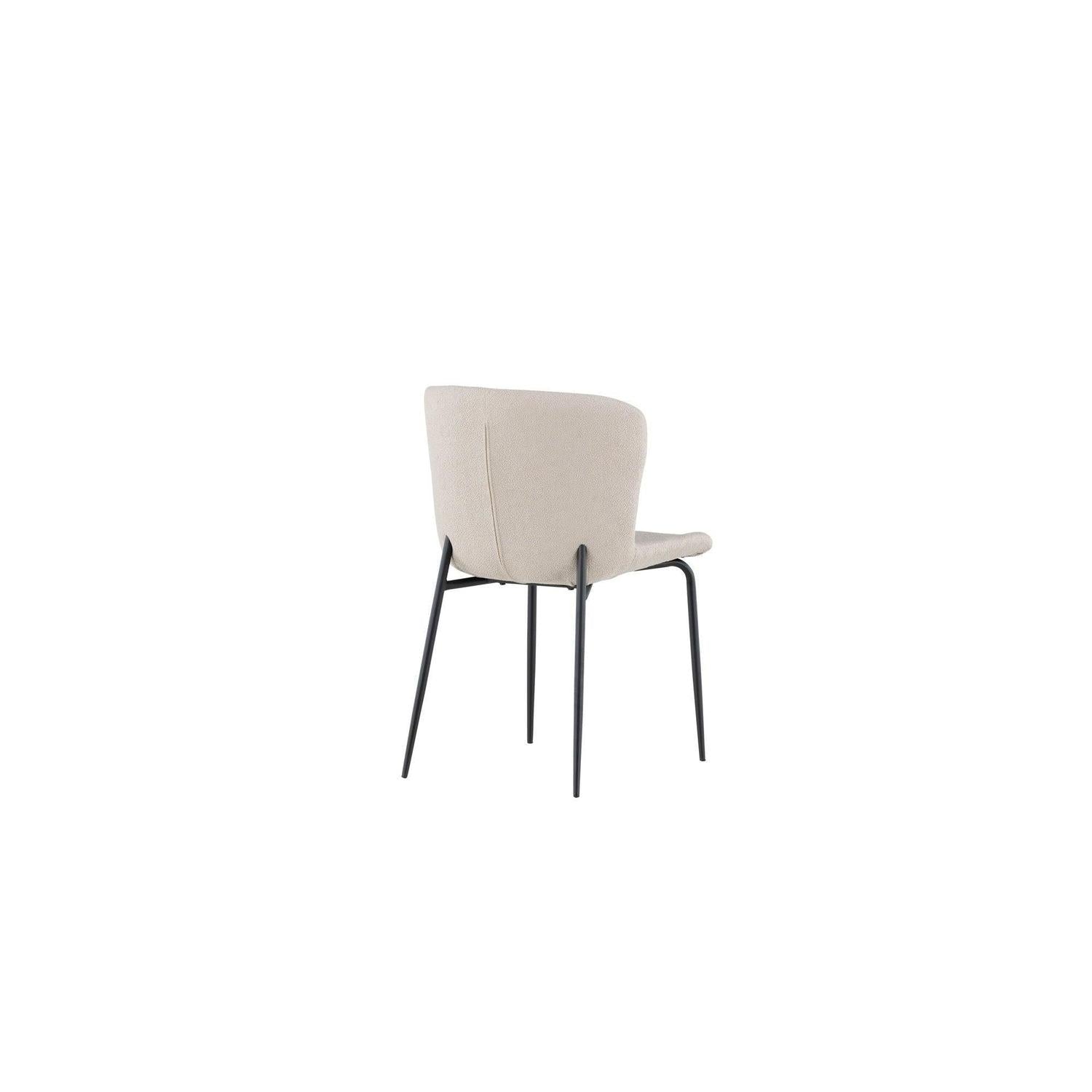 2er-Set Esszimmerstühle Modesto aus Teddy Bouclé - Beige-Polsterstühle-Venture Home-le canapé