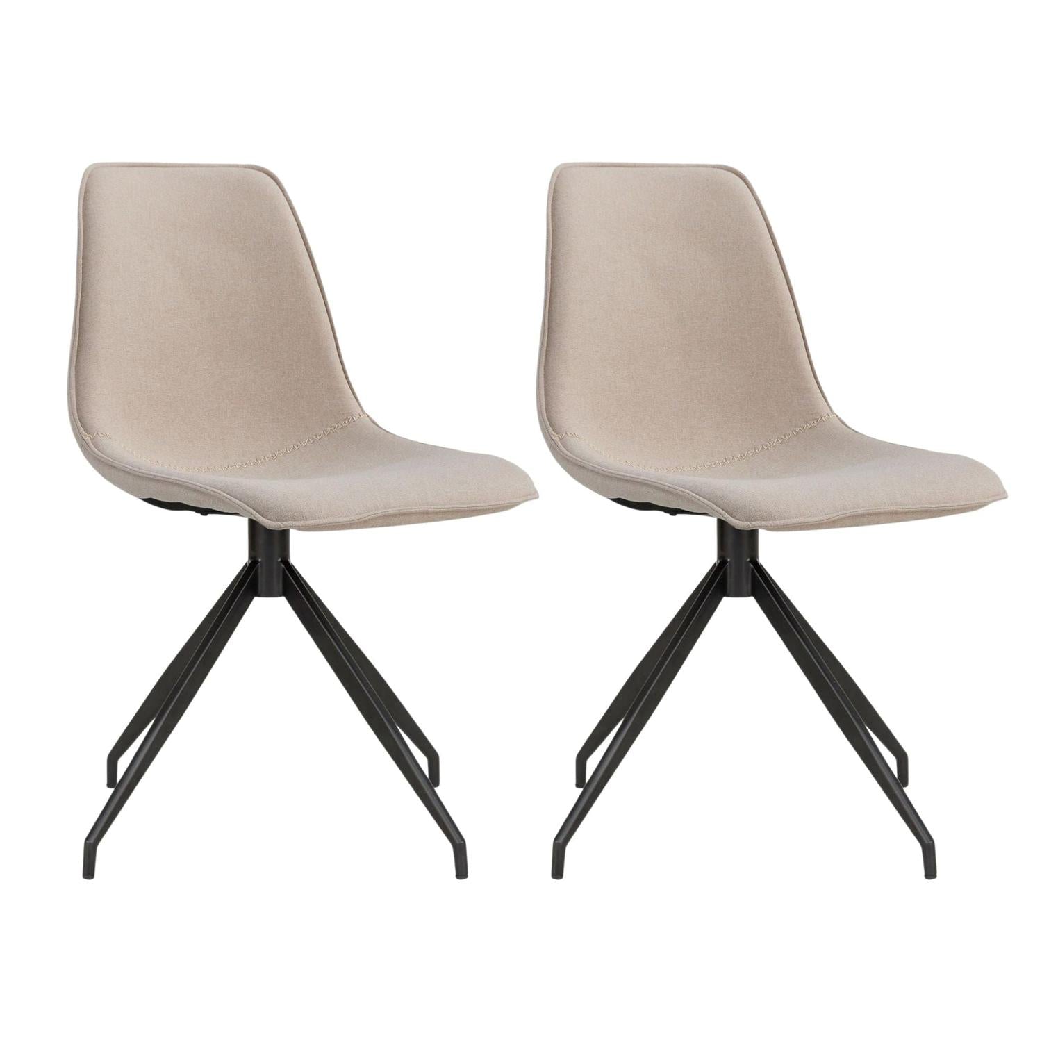 2er-Set Esszimmerstühle Monaco mit Drehfunktion - Sand-Esszimmerstuhl-House Nordic-le canapé