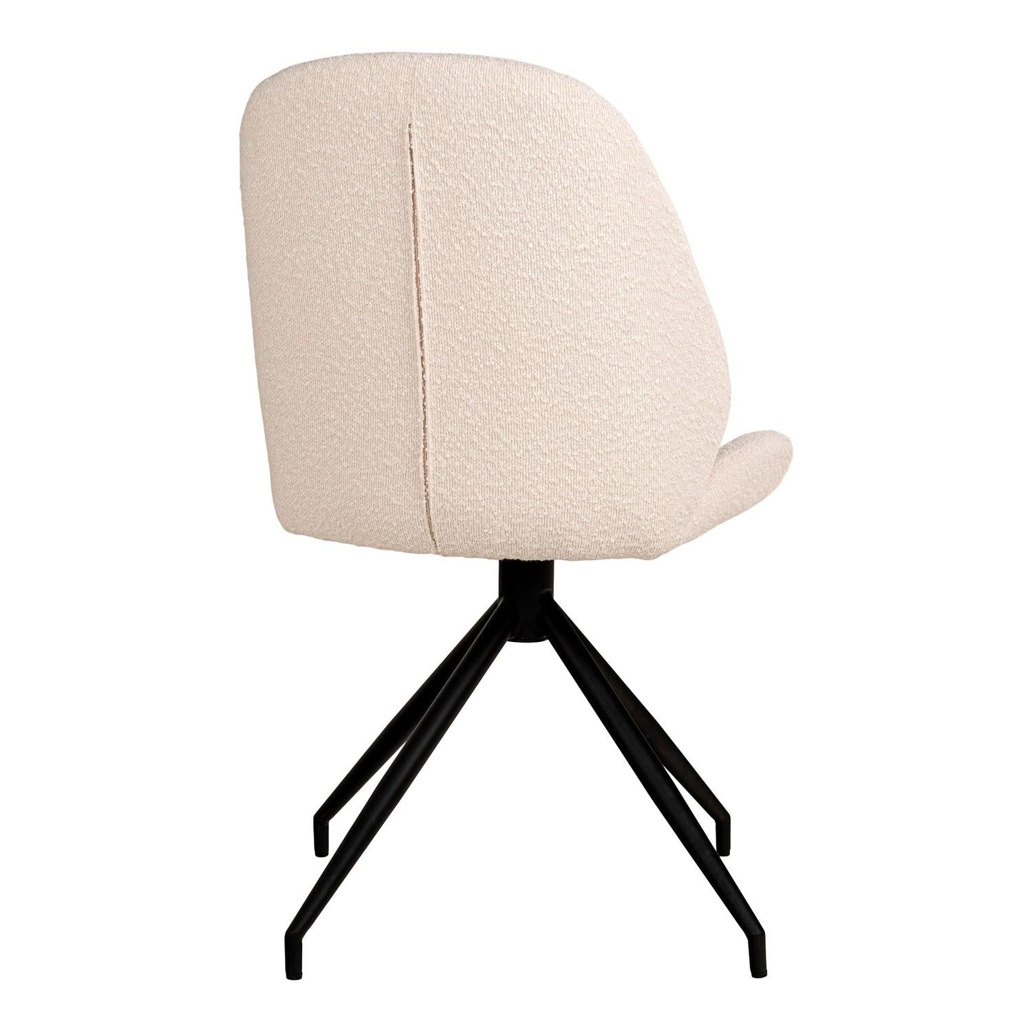 2er-Set Esszimmerstühle Monte Carlo drehbar aus Teddy Bouclé - Weiß-Esszimmerstühle-House Nordic-le canapé