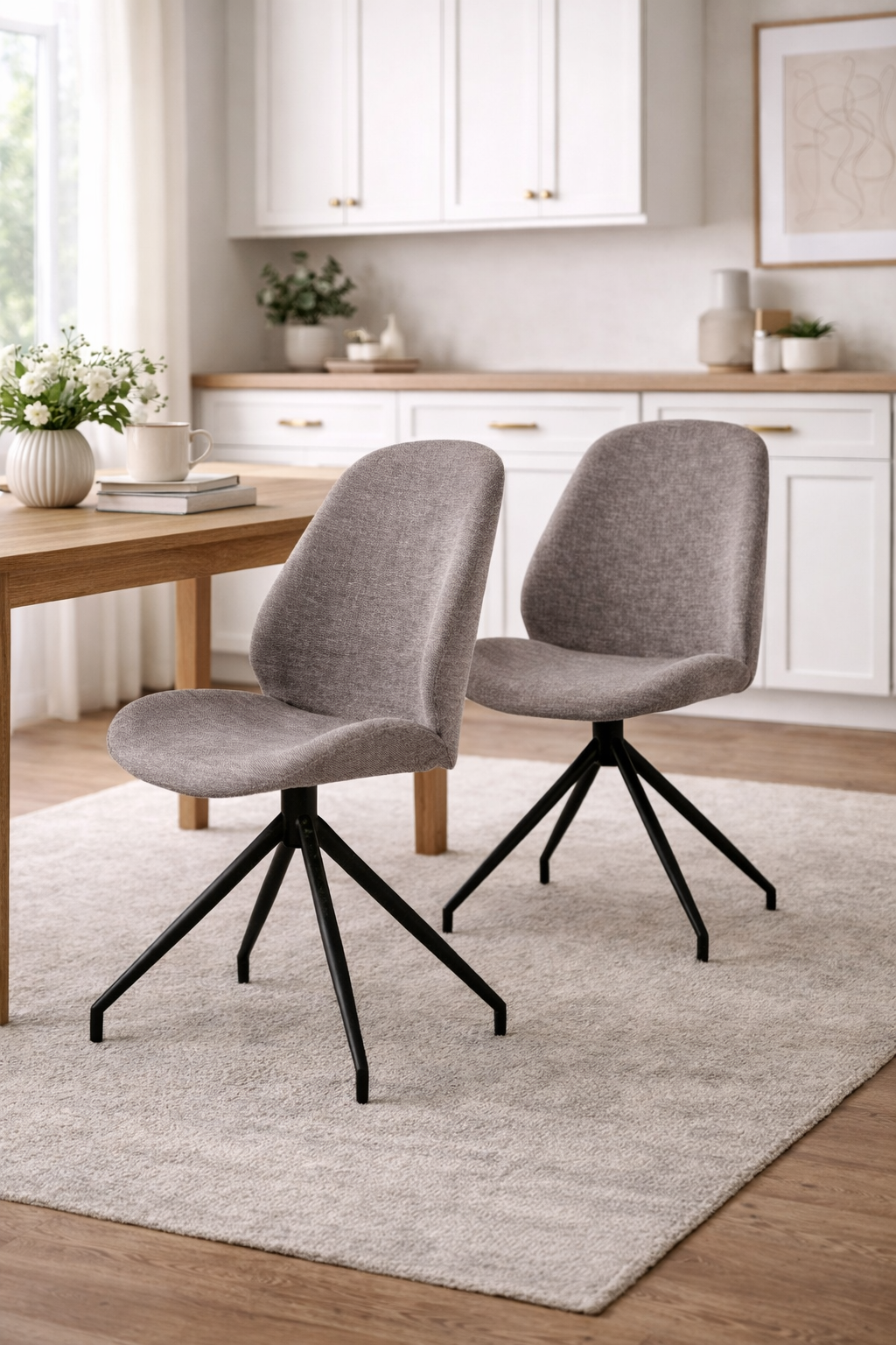 2er-Set Esszimmerstühle Monte Carlo drehbar - Grau-Esszimmerstuhl-House Nordic-le canapé