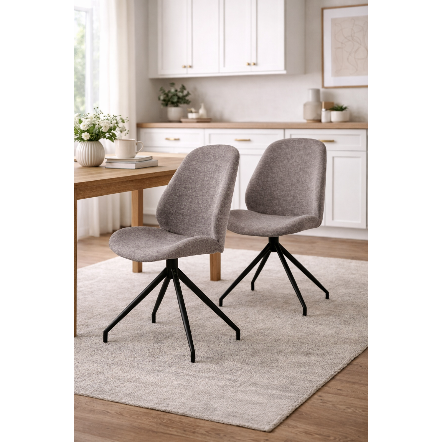 2er-Set Esszimmerstühle Monte Carlo drehbar - Grau-Esszimmerstuhl-House Nordic-le canapé