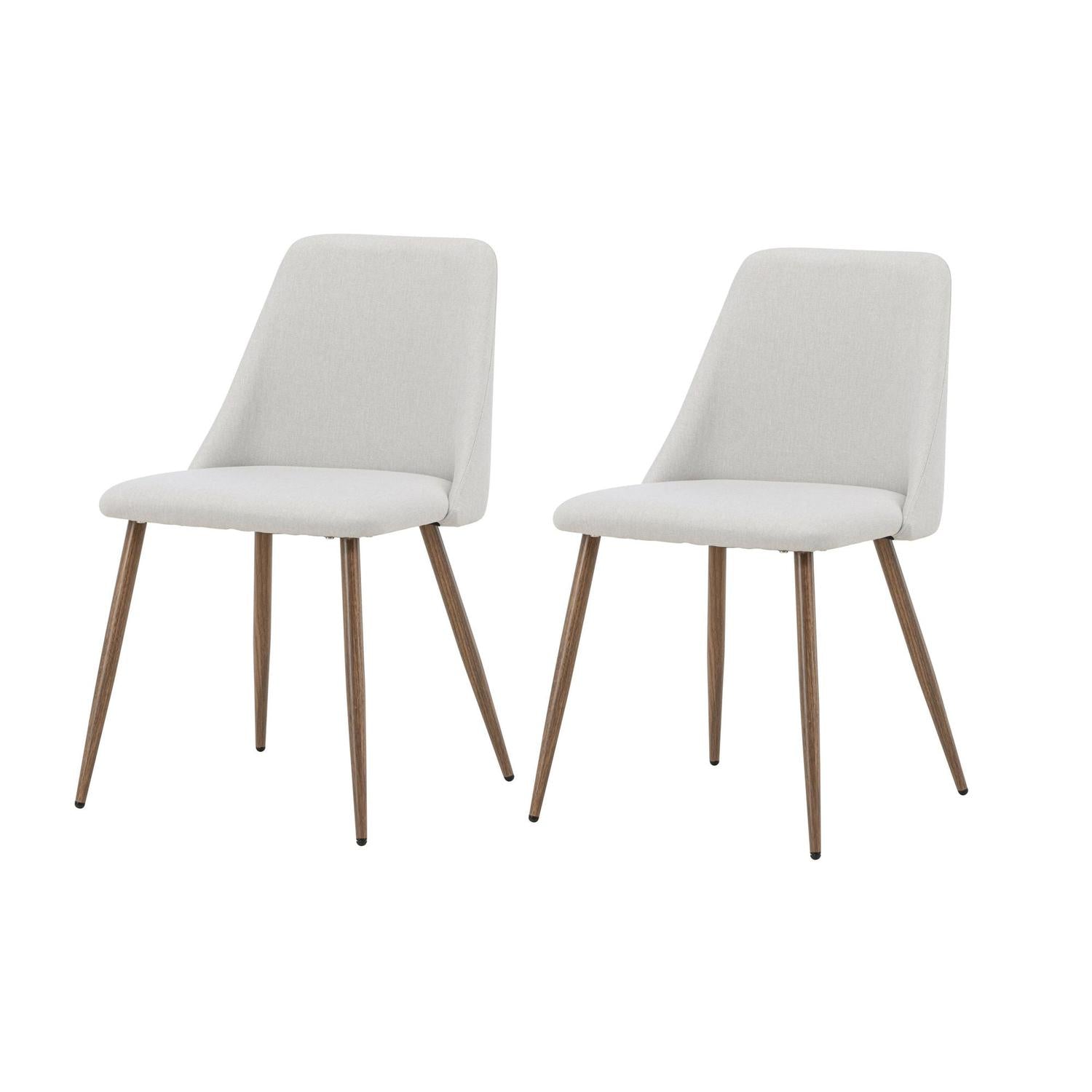 2er-Set Esszimmerstühle Night aus Leinen - Beige & Mokka-Esszimmerstühle-Venture Home-le canapé