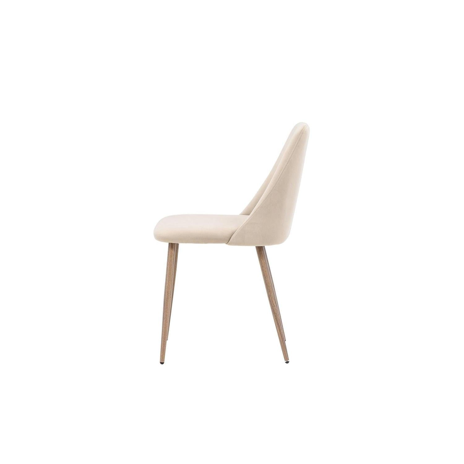 2er-Set Esszimmerstühle Night aus Samt - Beige-Esszimmerstühle-Venture Home-le canapé