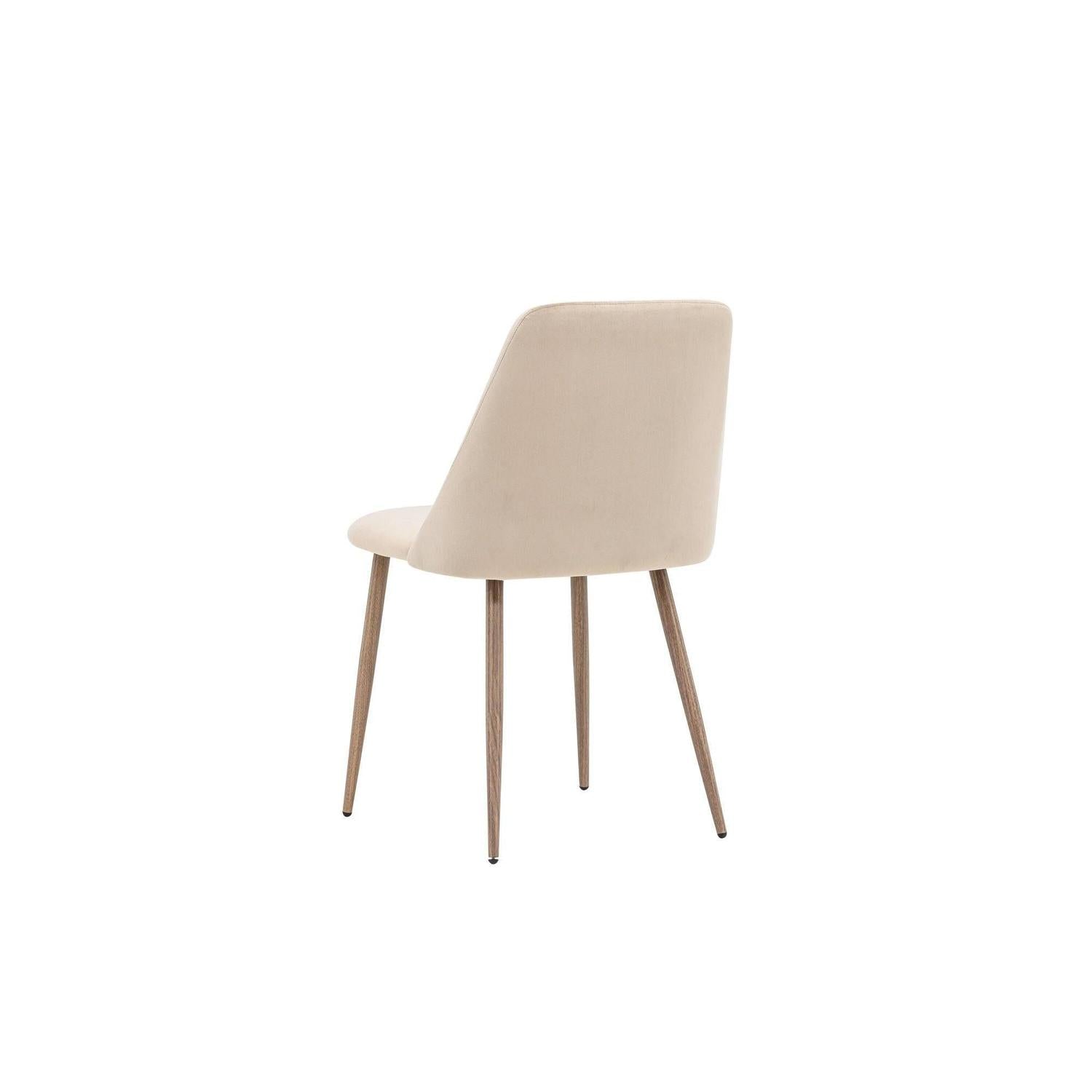 2er-Set Esszimmerstühle Night aus Samt - Beige-Esszimmerstühle-Venture Home-le canapé