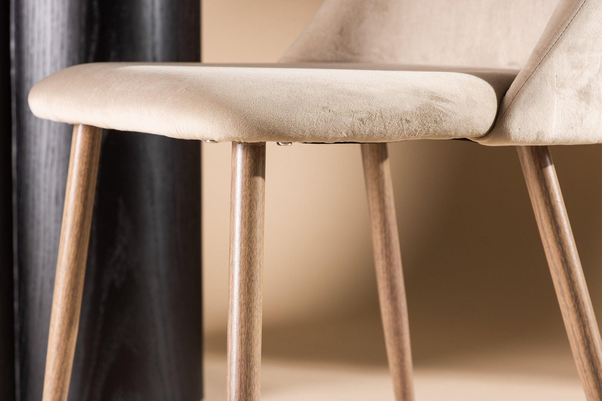 2er-Set Esszimmerstühle Night aus Samt - Beige-Esszimmerstühle-Venture Home-le canapé