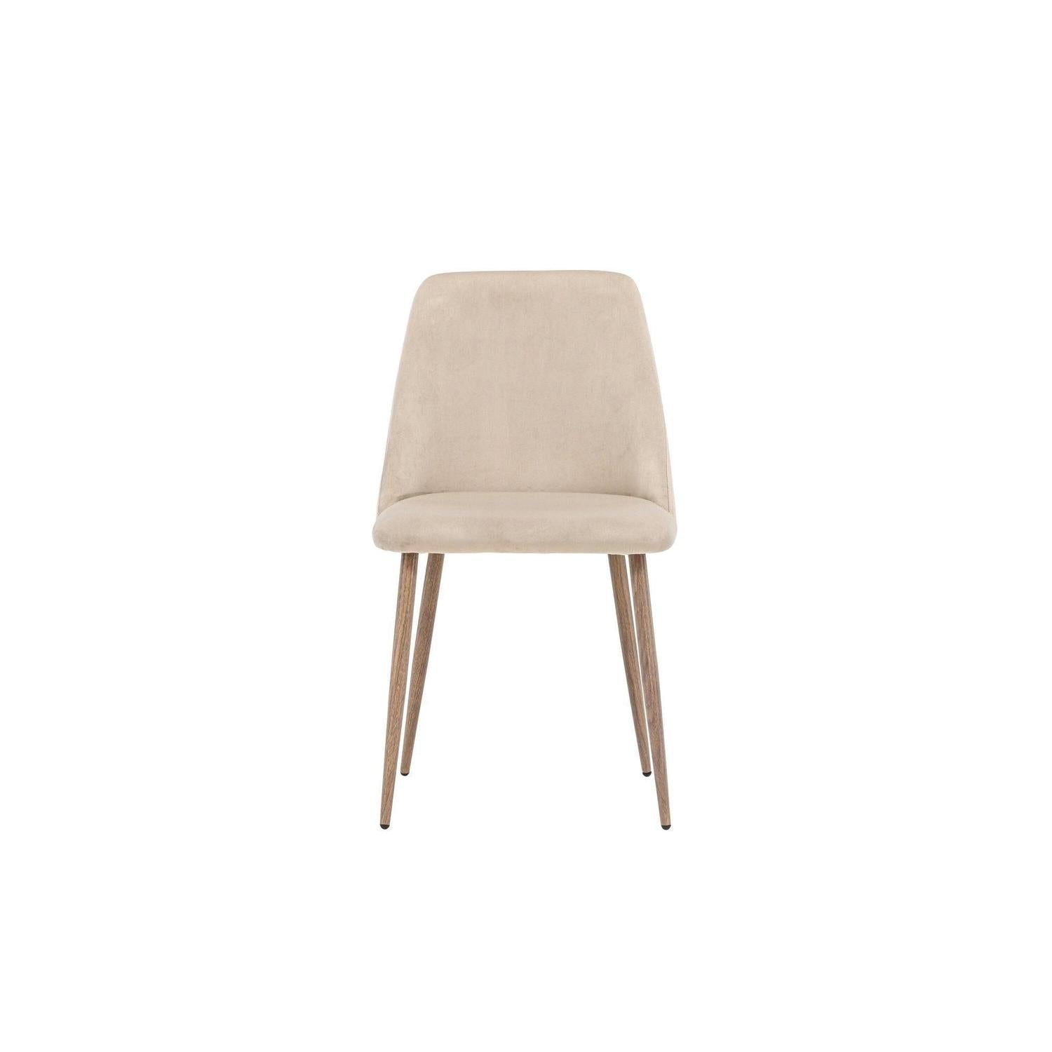 2er-Set Esszimmerstühle Night aus Samt - Beige-Esszimmerstühle-Venture Home-le canapé