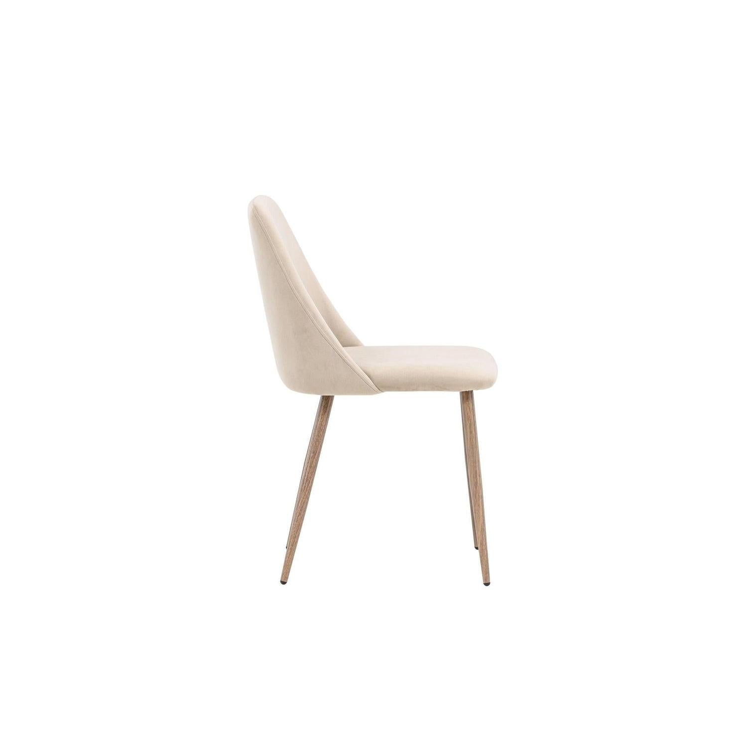 2er-Set Esszimmerstühle Night aus Samt - Beige-Esszimmerstühle-Venture Home-le canapé