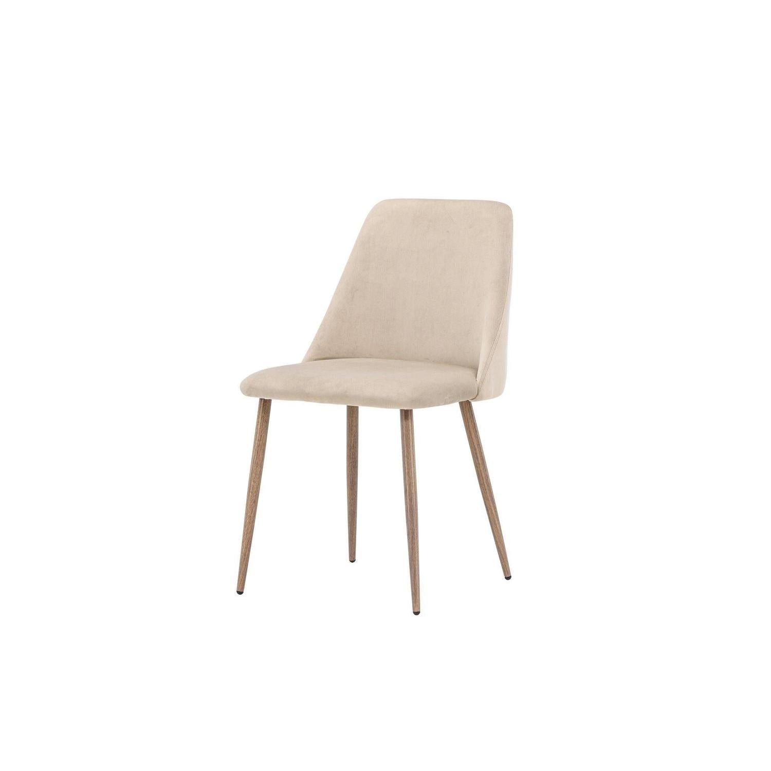2er-Set Esszimmerstühle Night aus Samt - Beige-Esszimmerstühle-Venture Home-le canapé