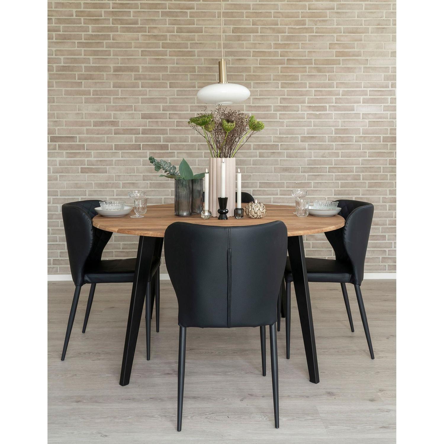 2er-Set Esszimmerstühle Pisa aus Kunstleder - Schwarz-Esszimmerstuhl-House Nordic-le canapé