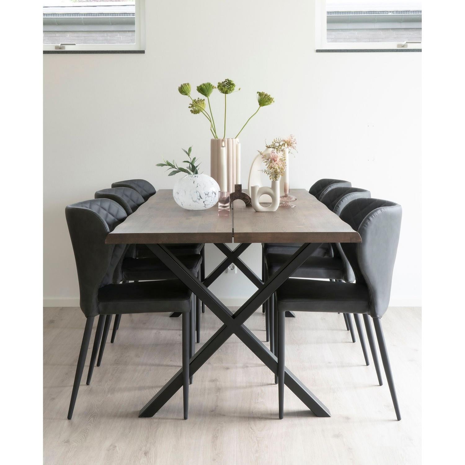 2er-Set Esszimmerstühle Pisa aus Kunstleder - Schwarz-House Nordic-le canapé