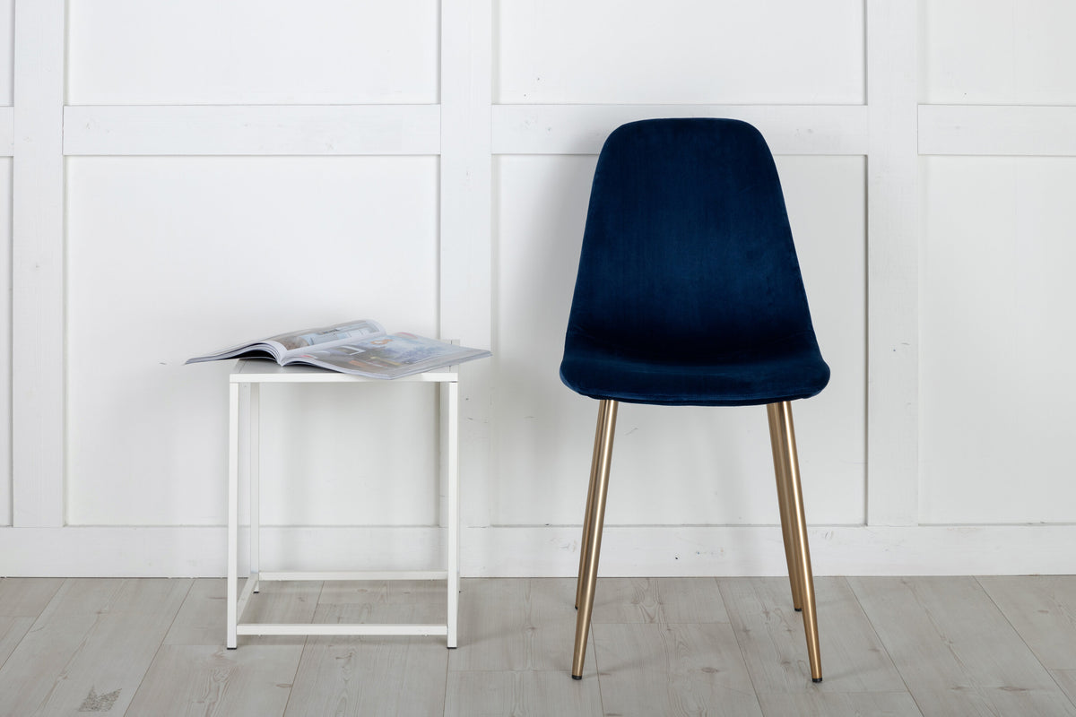 2er-Set Esszimmerstühle Polar aus Samt - Blau-Esszimmerstühle-Venture Home-le canapé