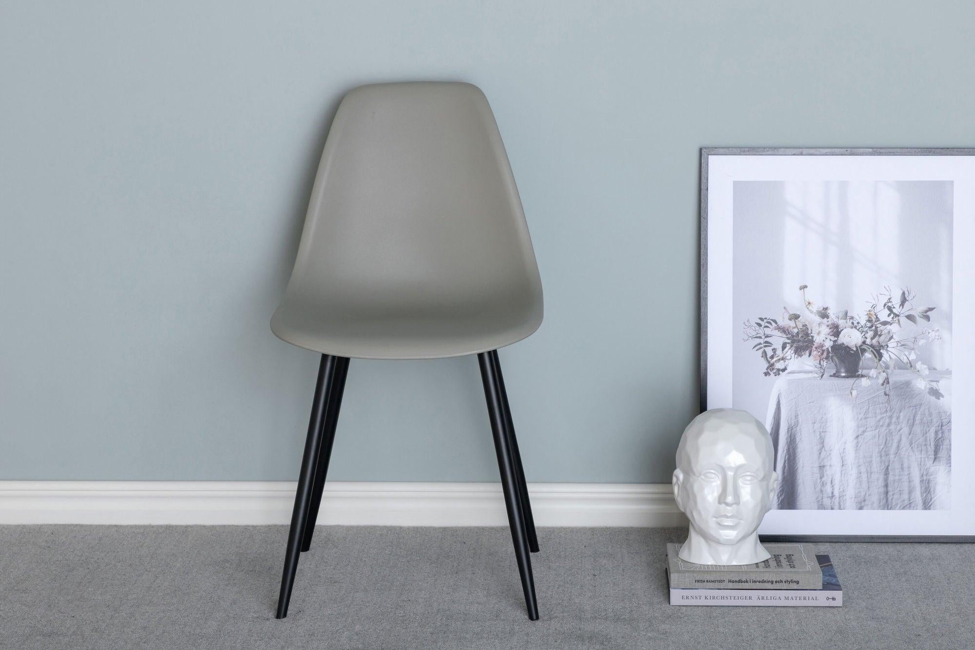 2er-Set Esszimmerstühle Polar - Grau / Schwarz-Kunststoffstühle-Venture Home-le canapé